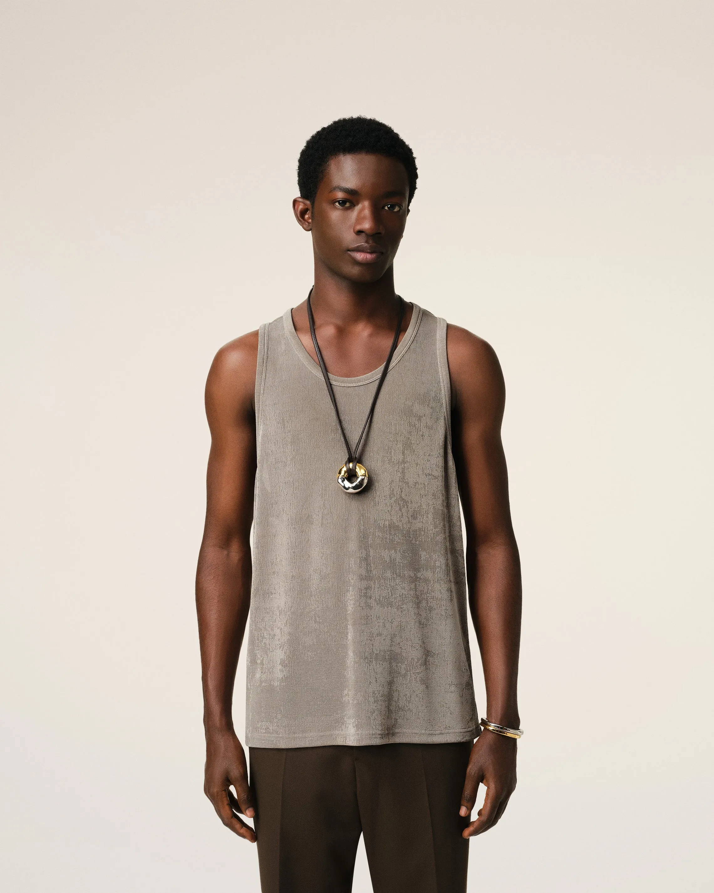 Débardeur Beige En Jersey Rib Brillant Léger sold by Ami product image thumbnail 3