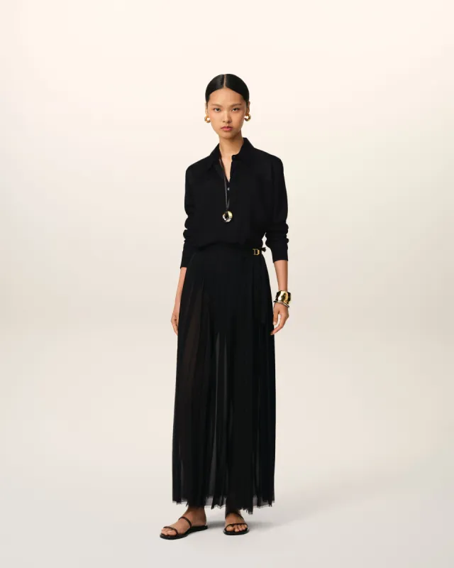 Chemise Haut Contraste En Noire Manches Longues sold by Ami