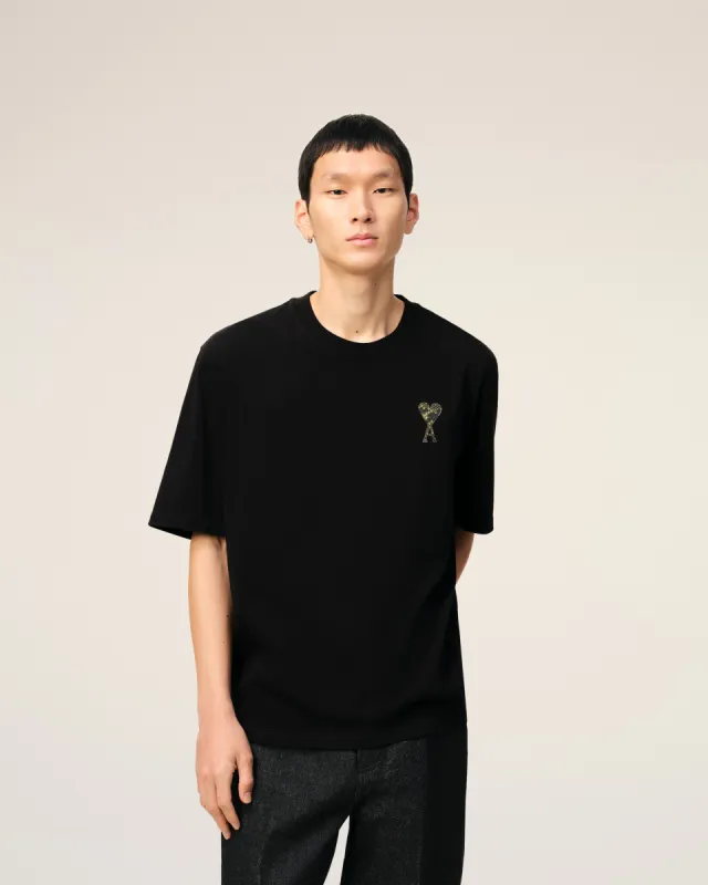 T-shirt Noir Ami de Coeur En Coton sold by Ami