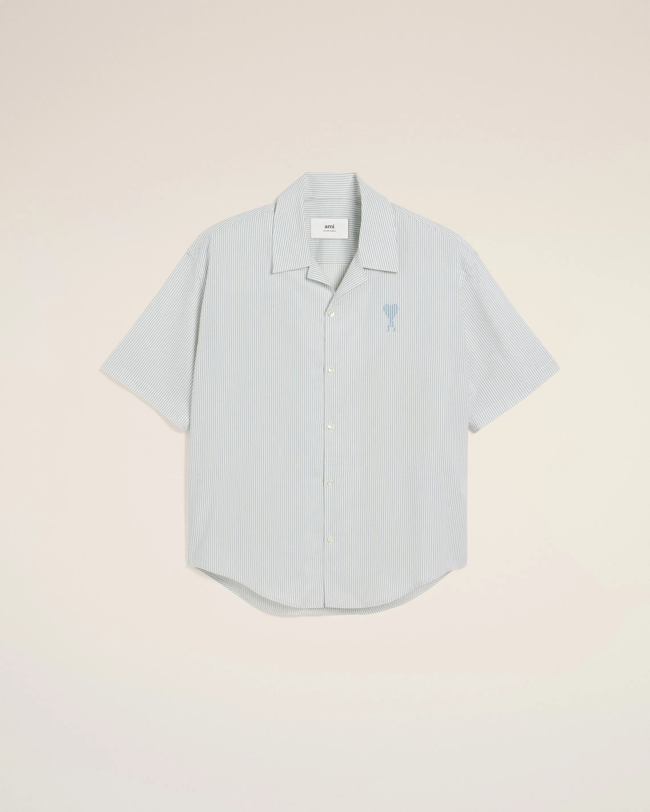 Chemise Bleue Manches Courtes Col Requin En Coton sold by Ami product image thumbnail 2