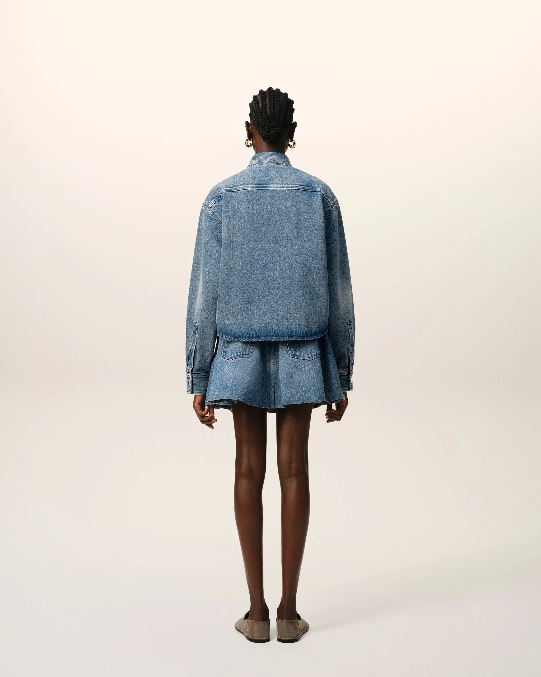 Chemise Bleue Cropped Ami de Coeur En Coton sold by Ami product image thumbnail 5