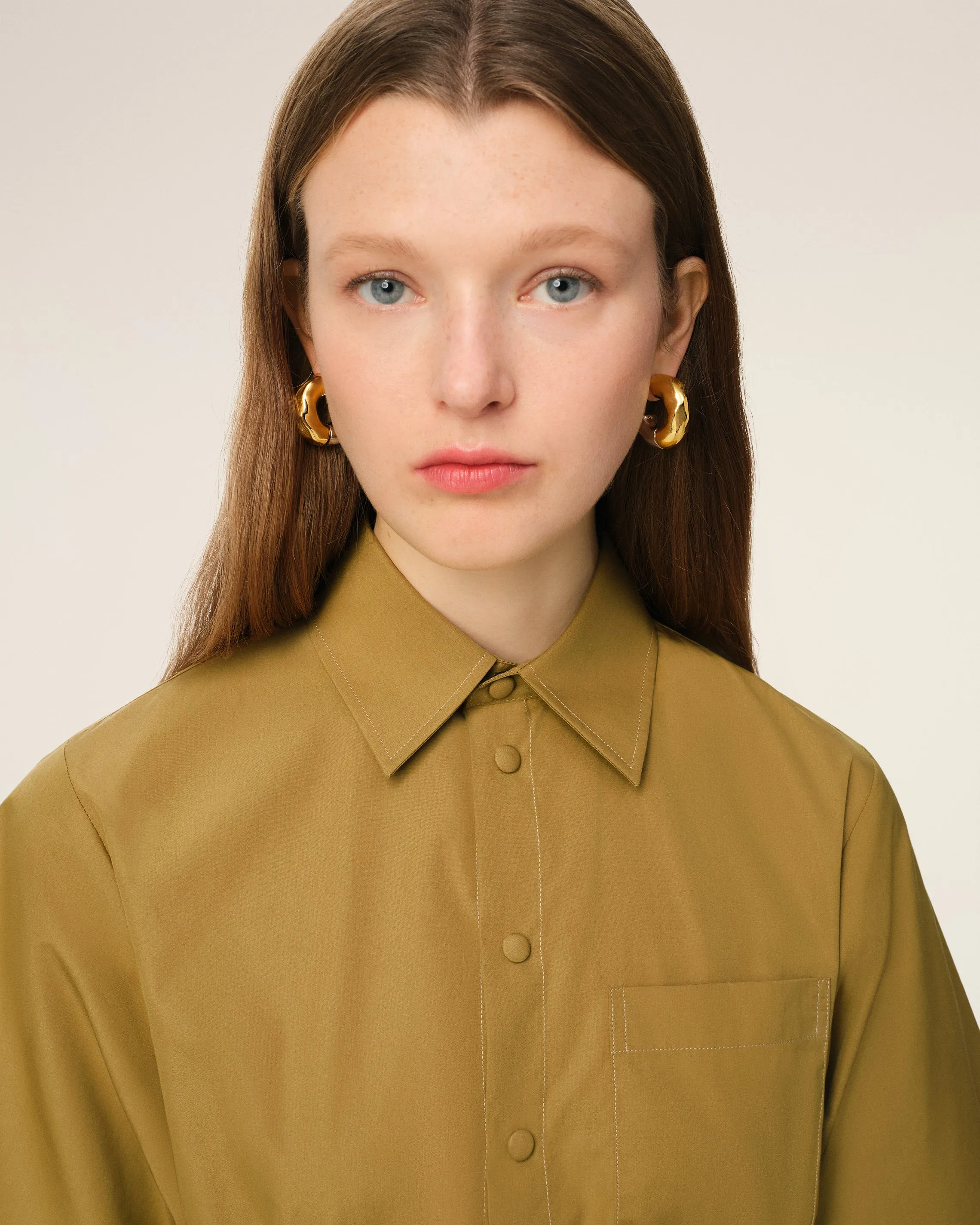 Robe Chemise Moutarde Manches Courtes En Coton sold by Ami product image thumbnail 4