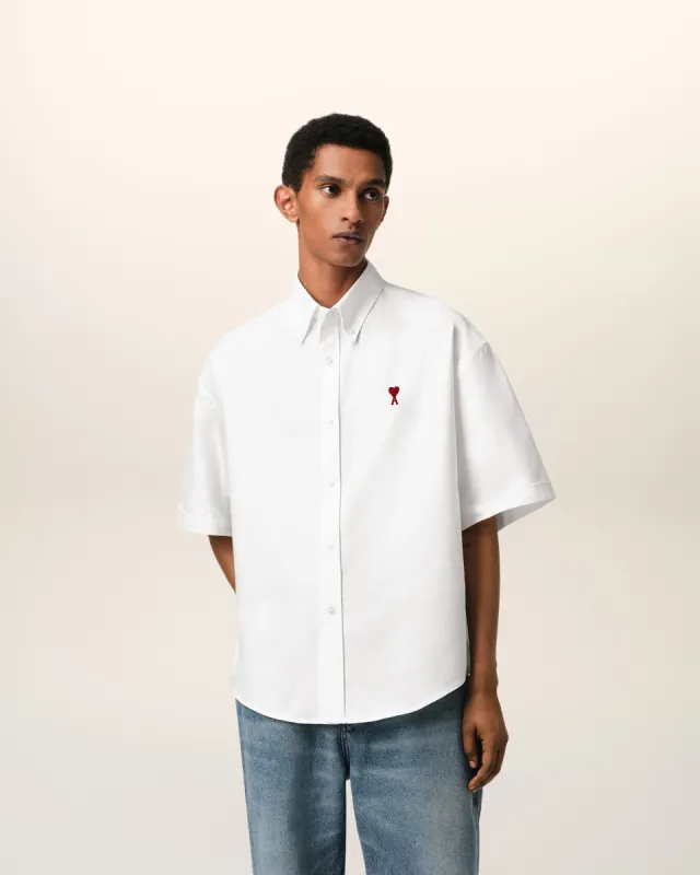 Chemise Blanche Coupe Boxy Manches Courtes En Coton sold by Ami