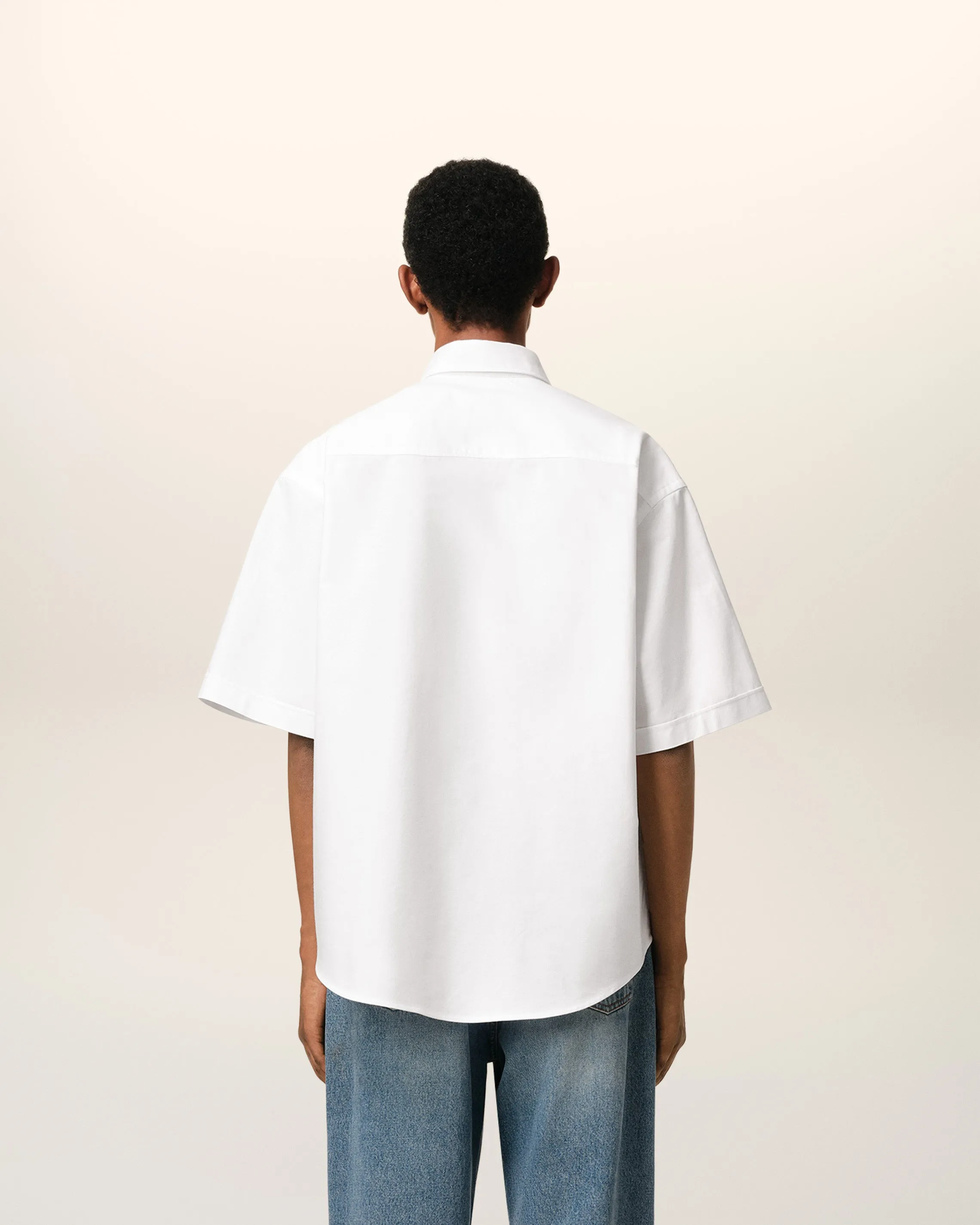 Chemise Blanche Coupe Boxy Manches Courtes En Coton sold by Ami product image thumbnail 5