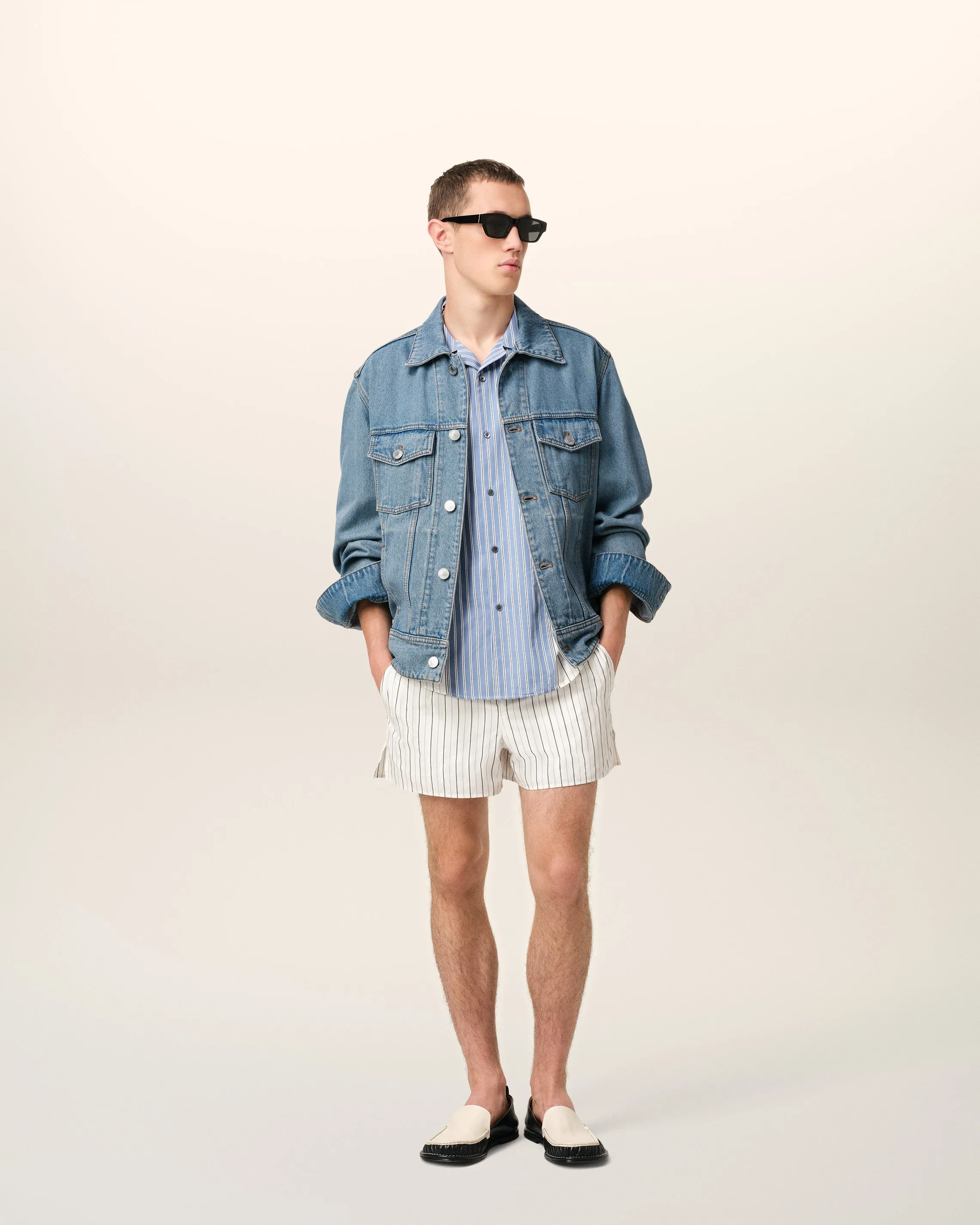 Veste Bleue Trucker Ami Paris En Coton sold by Ami