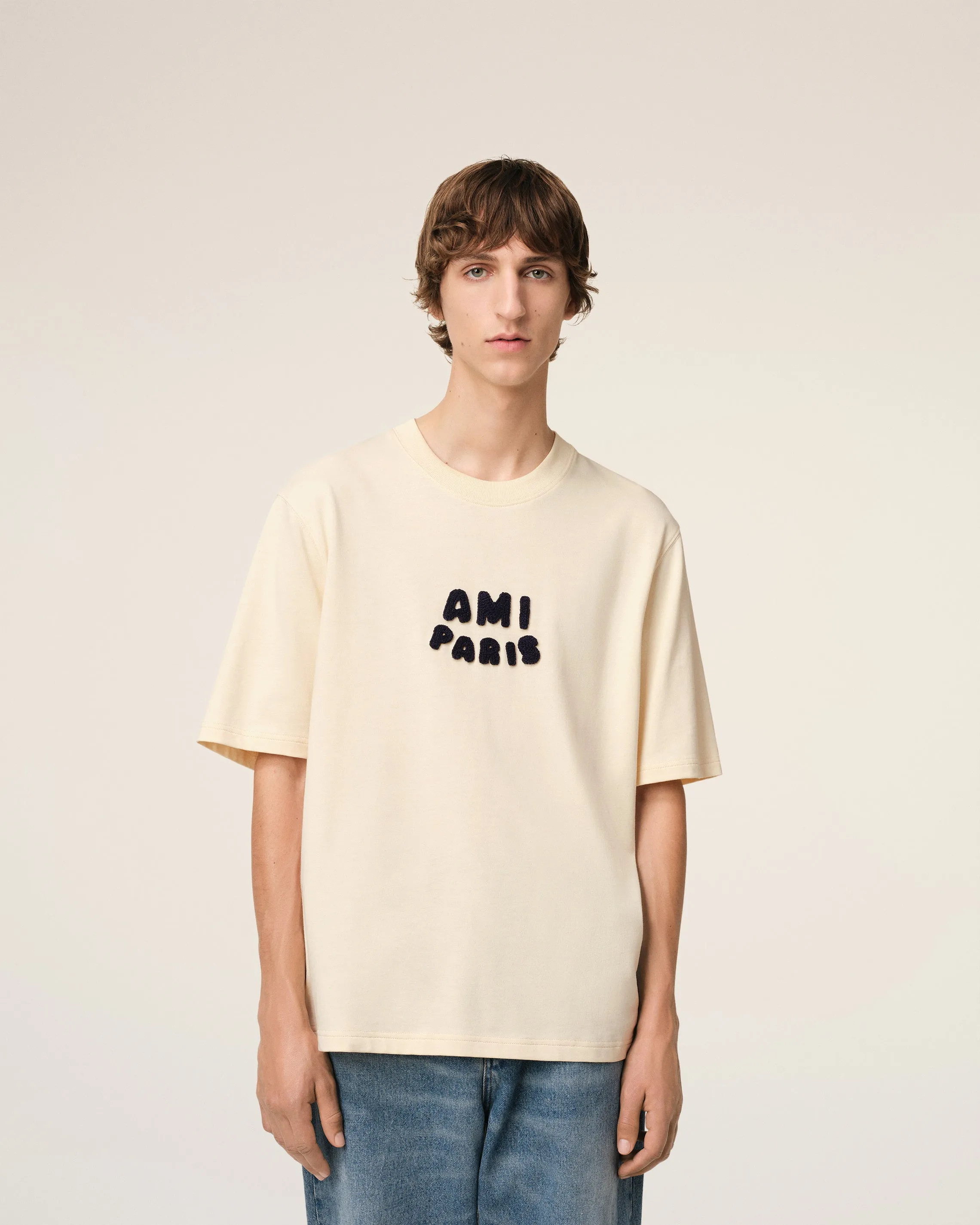 T-Shirt Beige Patch Ami Paris En Coton sold by Ami product image thumbnail 3