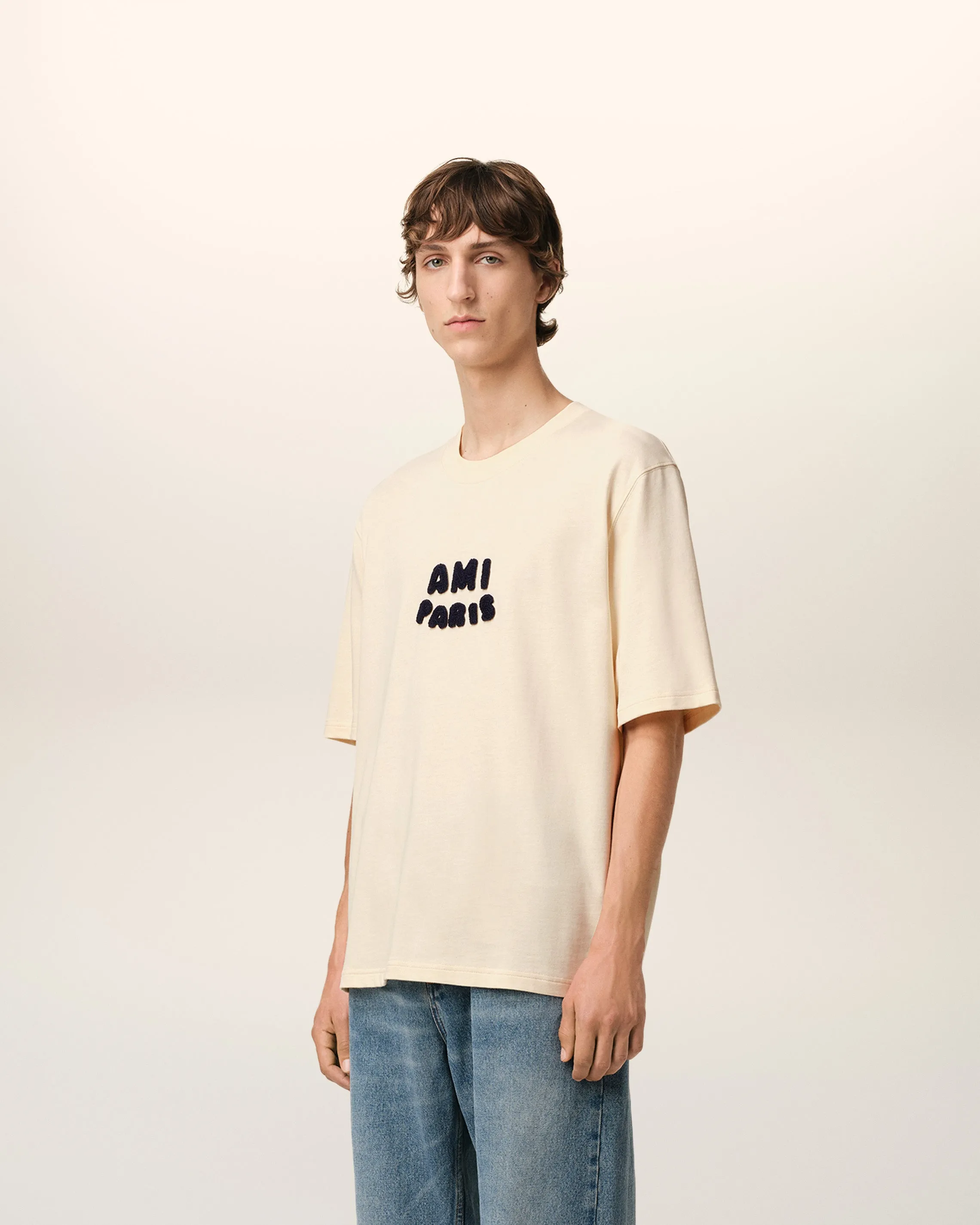 T-Shirt Beige Patch Ami Paris En Coton sold by Ami product image thumbnail 5