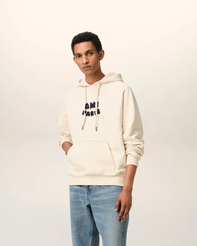 Hoodie Beige Patch Ami Paris En Coton sold by Ami