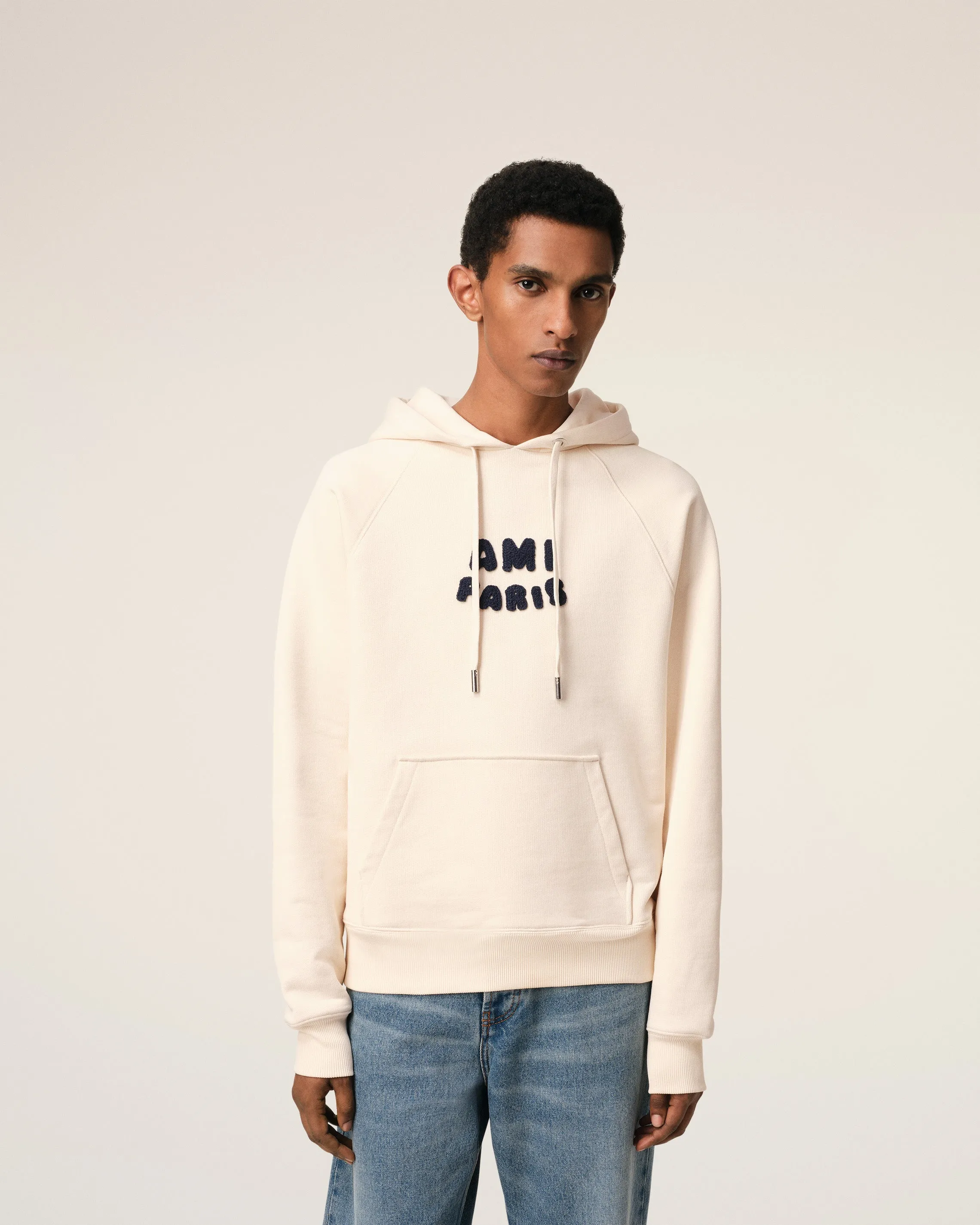 Hoodie Beige Patch Ami Paris En Coton sold by Ami product image thumbnail 3