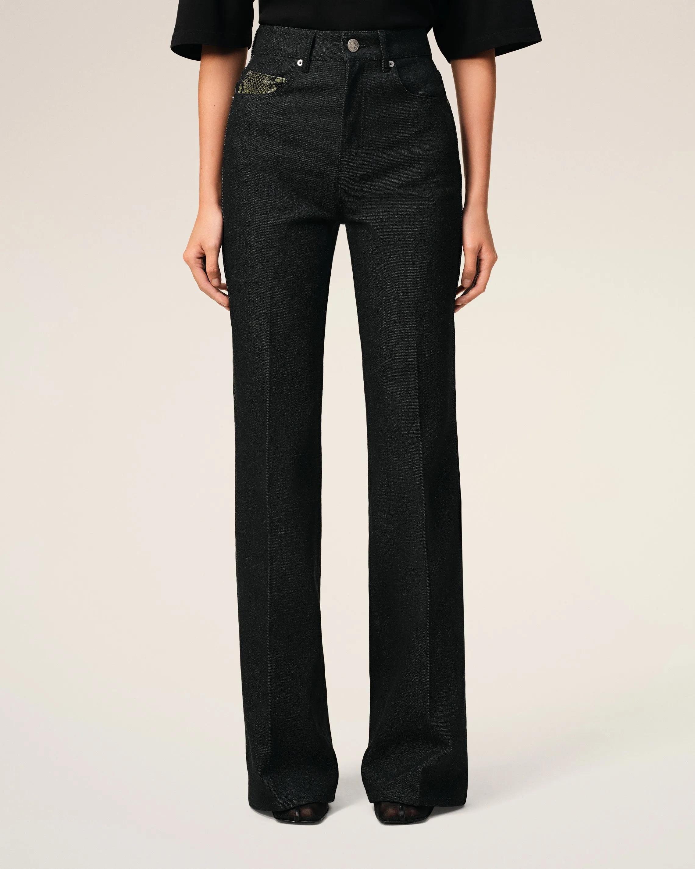 Jean Coupe Flare Noir En Coton sold by Ami product image thumbnail 3