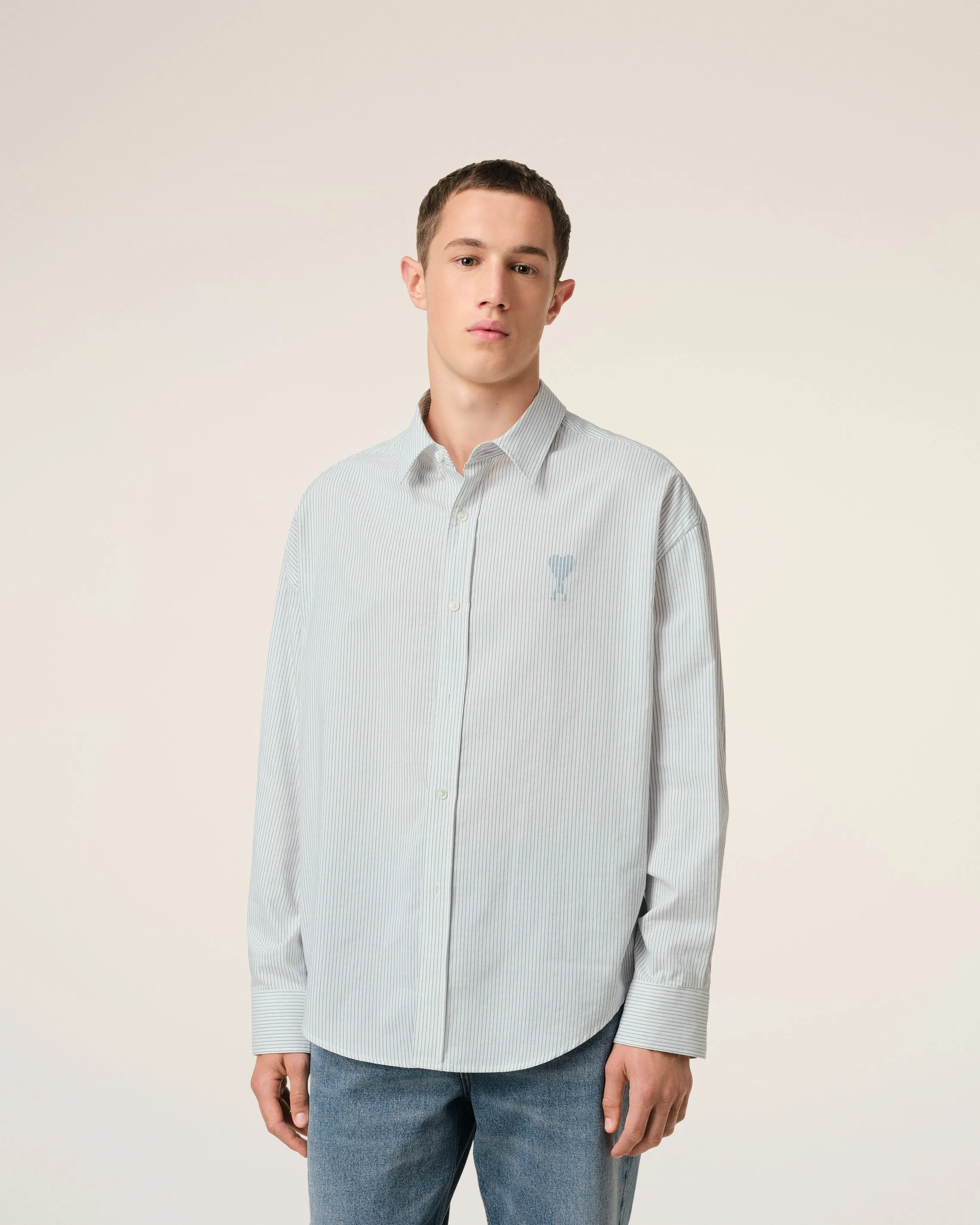 Chemise Bleue Coupe Boxy En Coton sold by Ami product image thumbnail 3