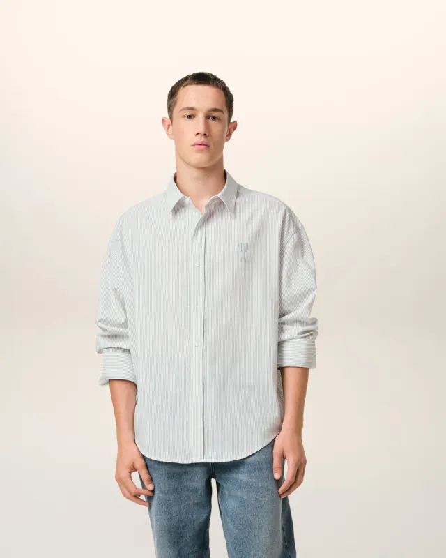 Chemise Bleue Coupe Boxy En Coton sold by Ami