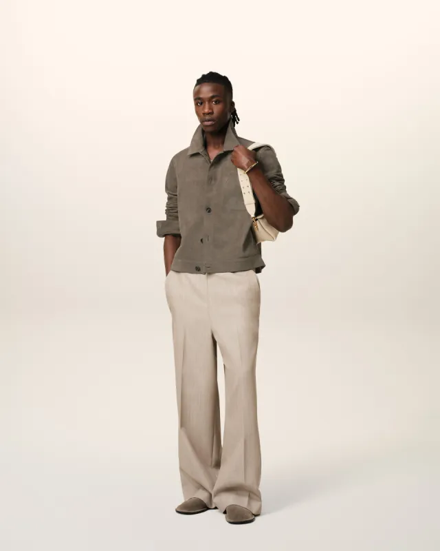 Veste Beige Boutonnée En Cuir sold by Ami