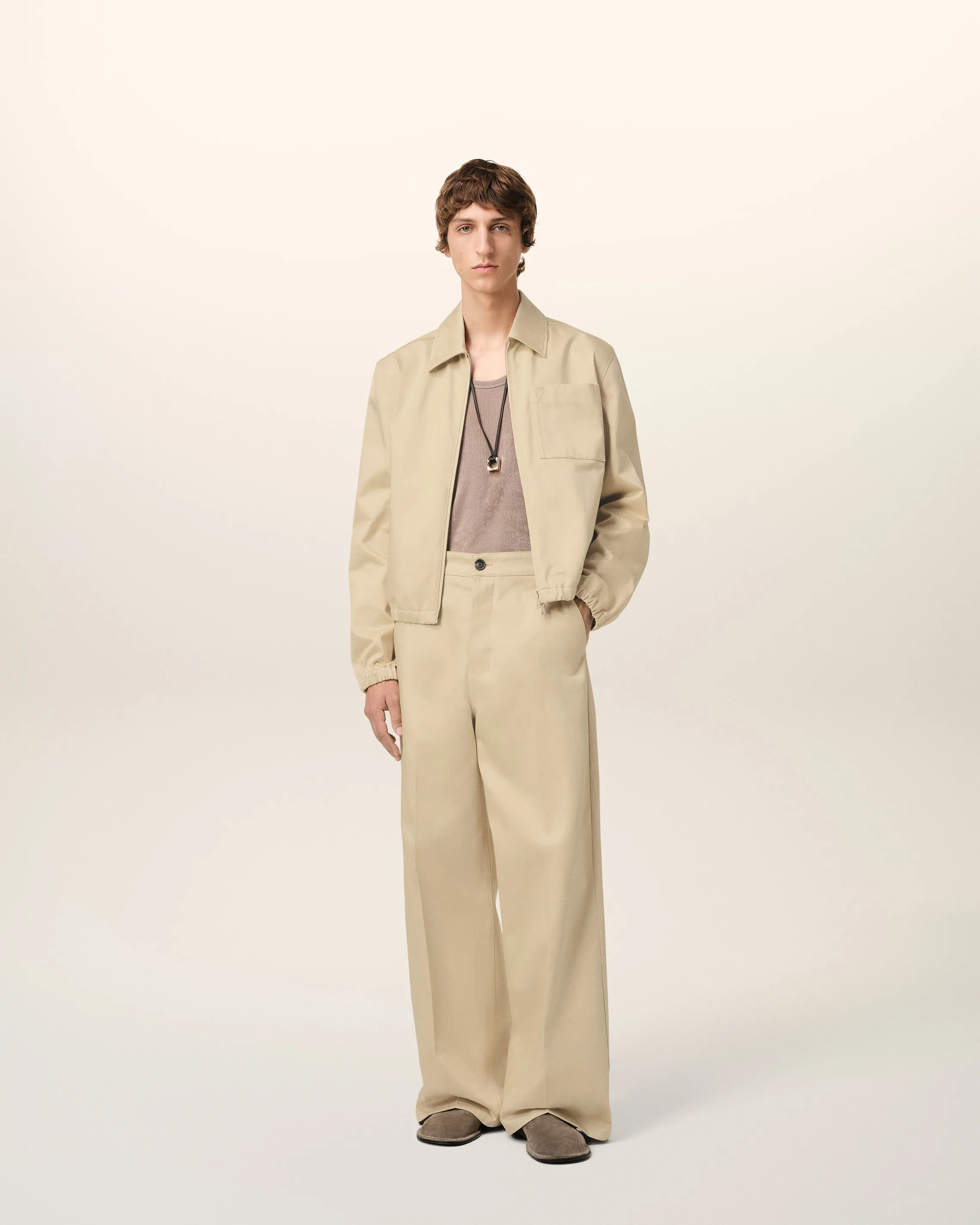 Blouson Beige Zippé Ami de Coeur En Coton sold by Ami