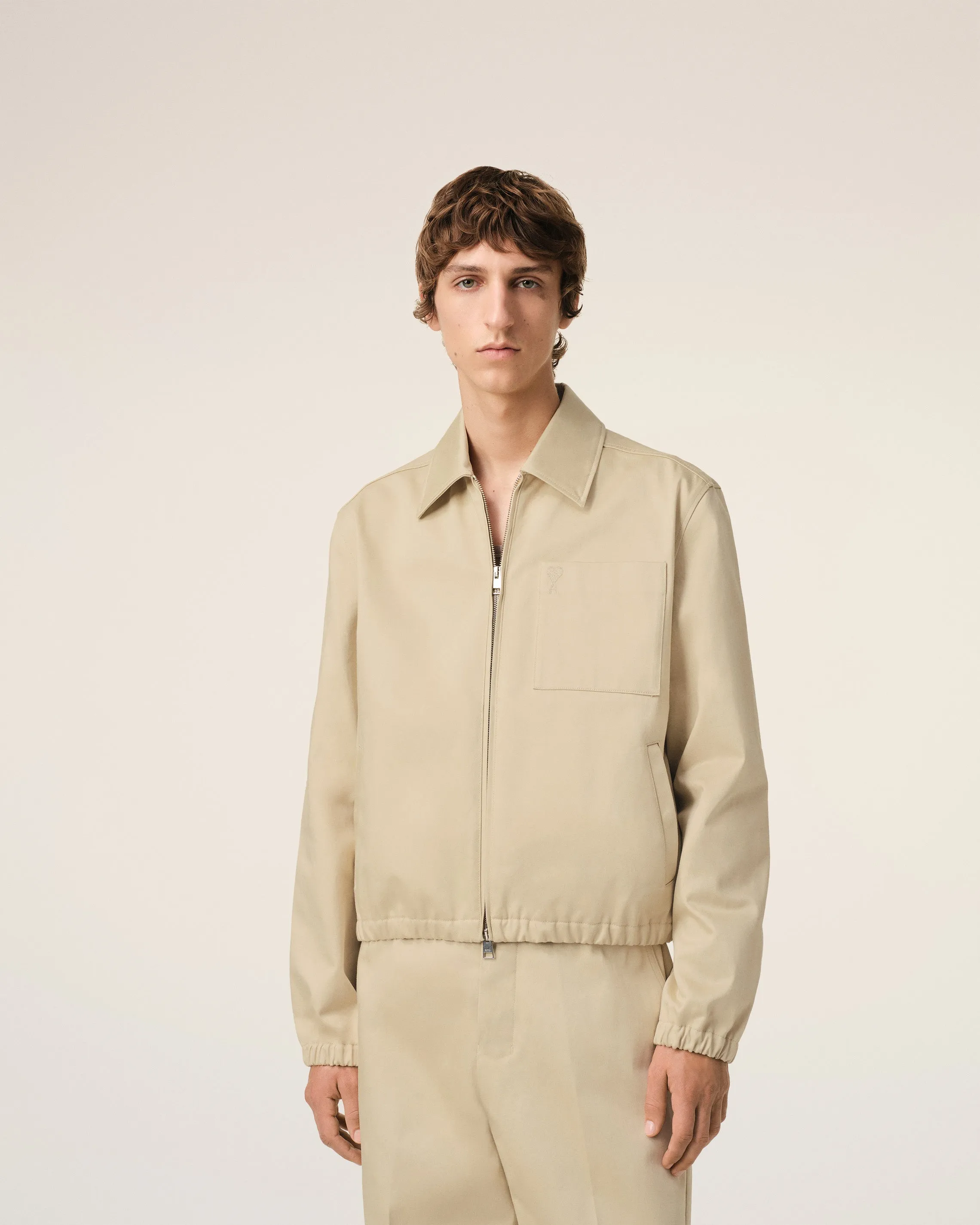 Blouson Beige Zippé Ami de Coeur En Coton sold by Ami product image thumbnail 3