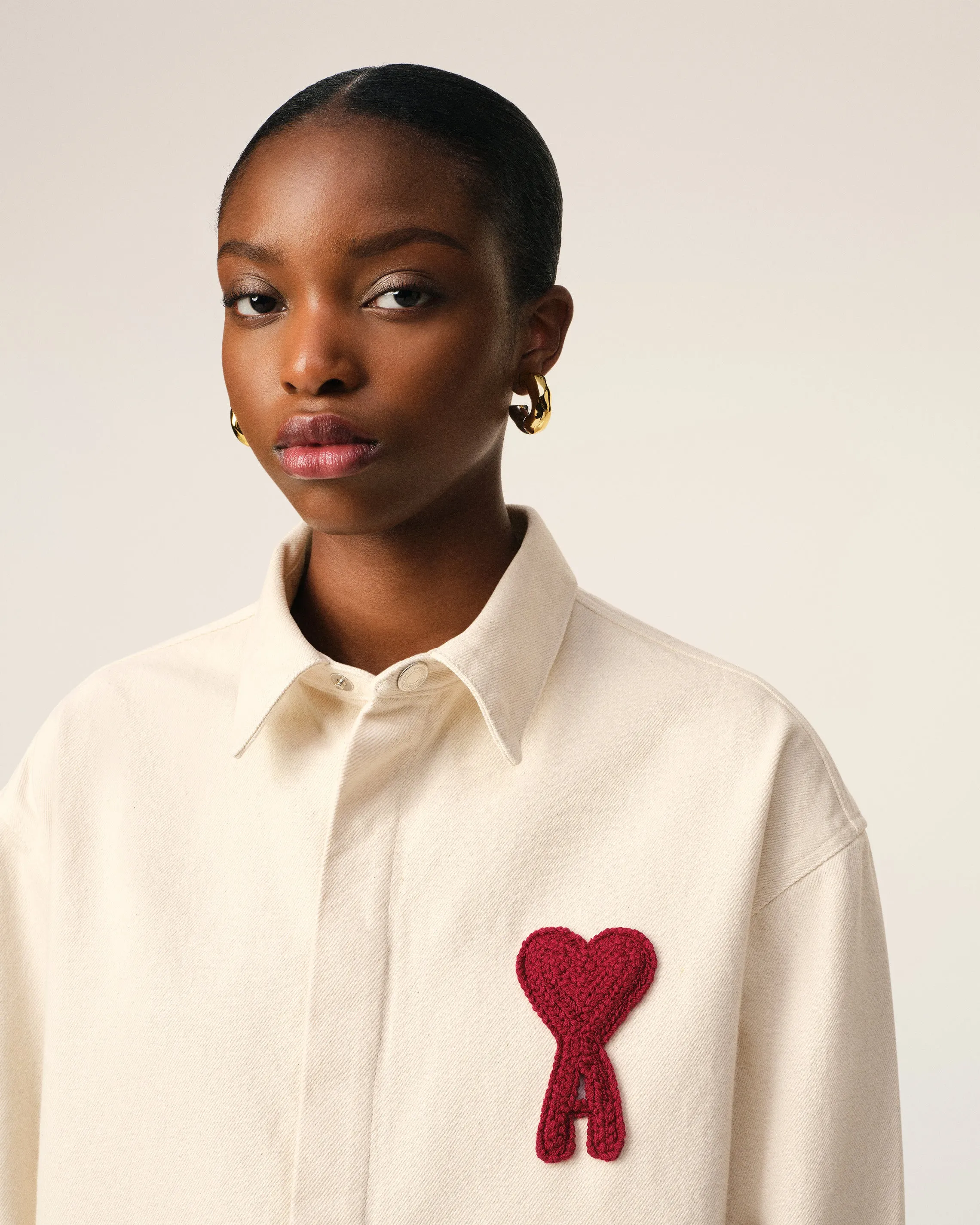 Chemise Beige Cropped Ami de Coeur En Coton sold by Ami product image thumbnail 4