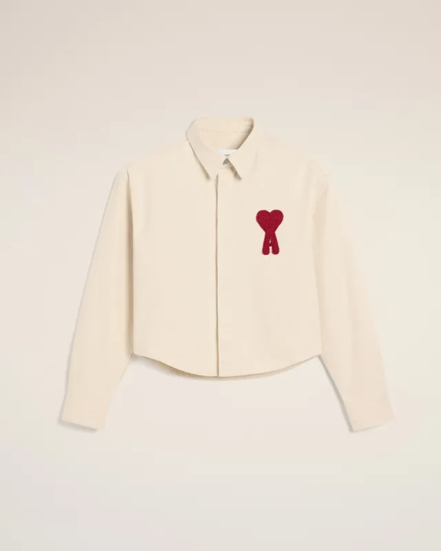 Chemise Beige Cropped Ami de Coeur En Coton made by Ami