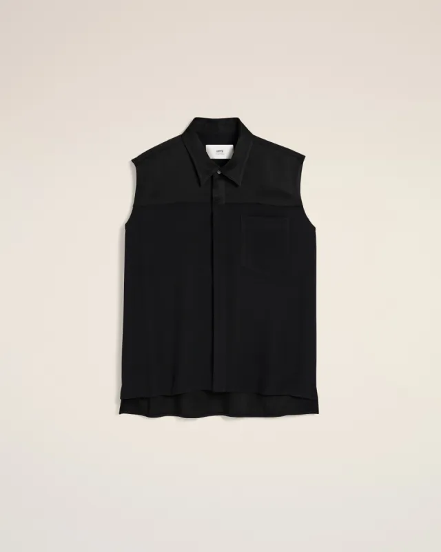 Chemise Haut Contrasté En Noire Sans Manches sold by Ami