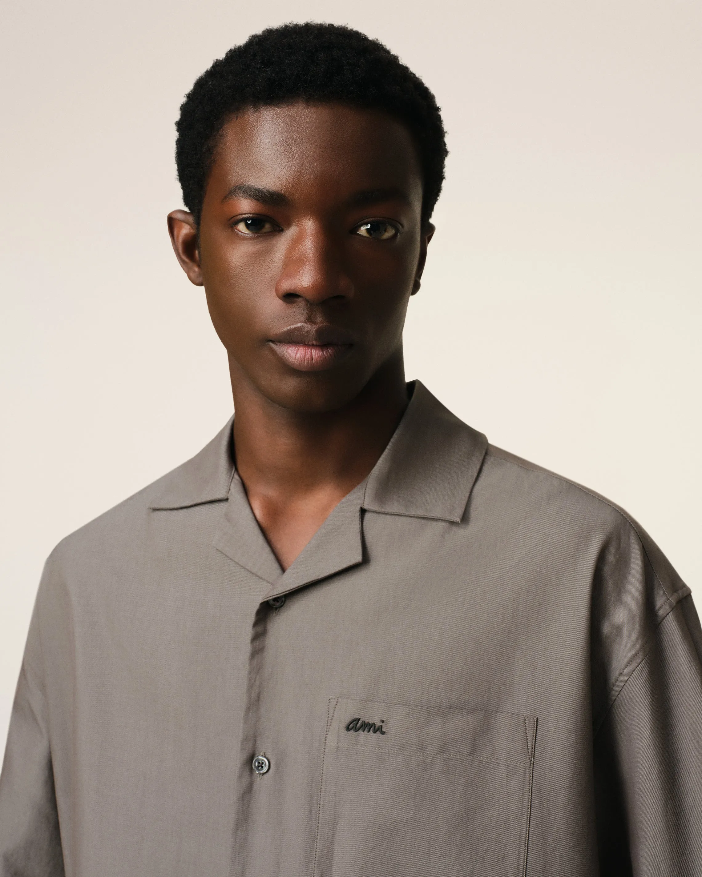 Chemise Taupe Boxy Manches Courtes En Coton sold by Ami product image thumbnail 4