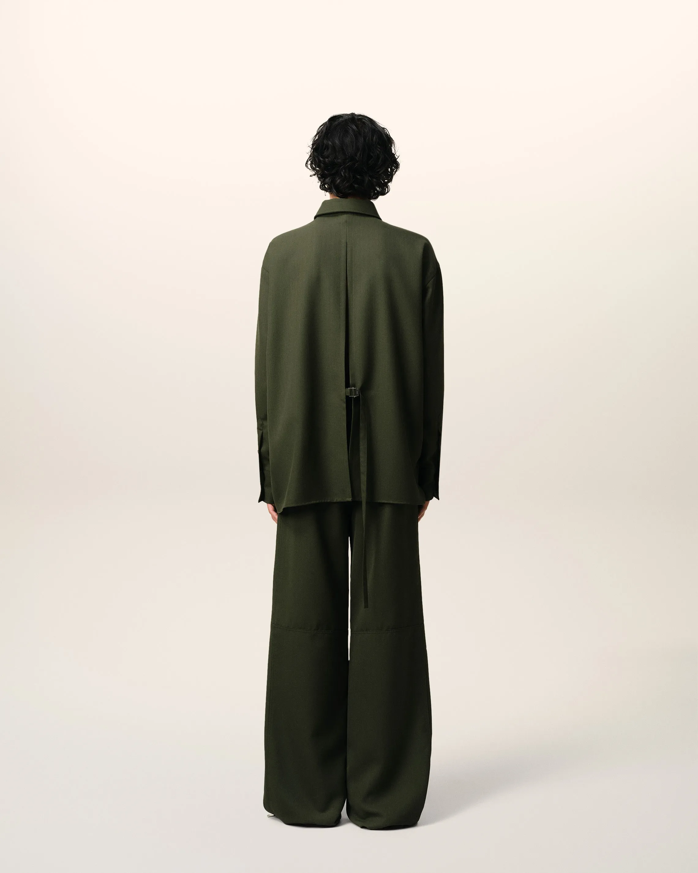 Chemise Verte Loose Fente Dos En Laine sold by Ami product image thumbnail 5