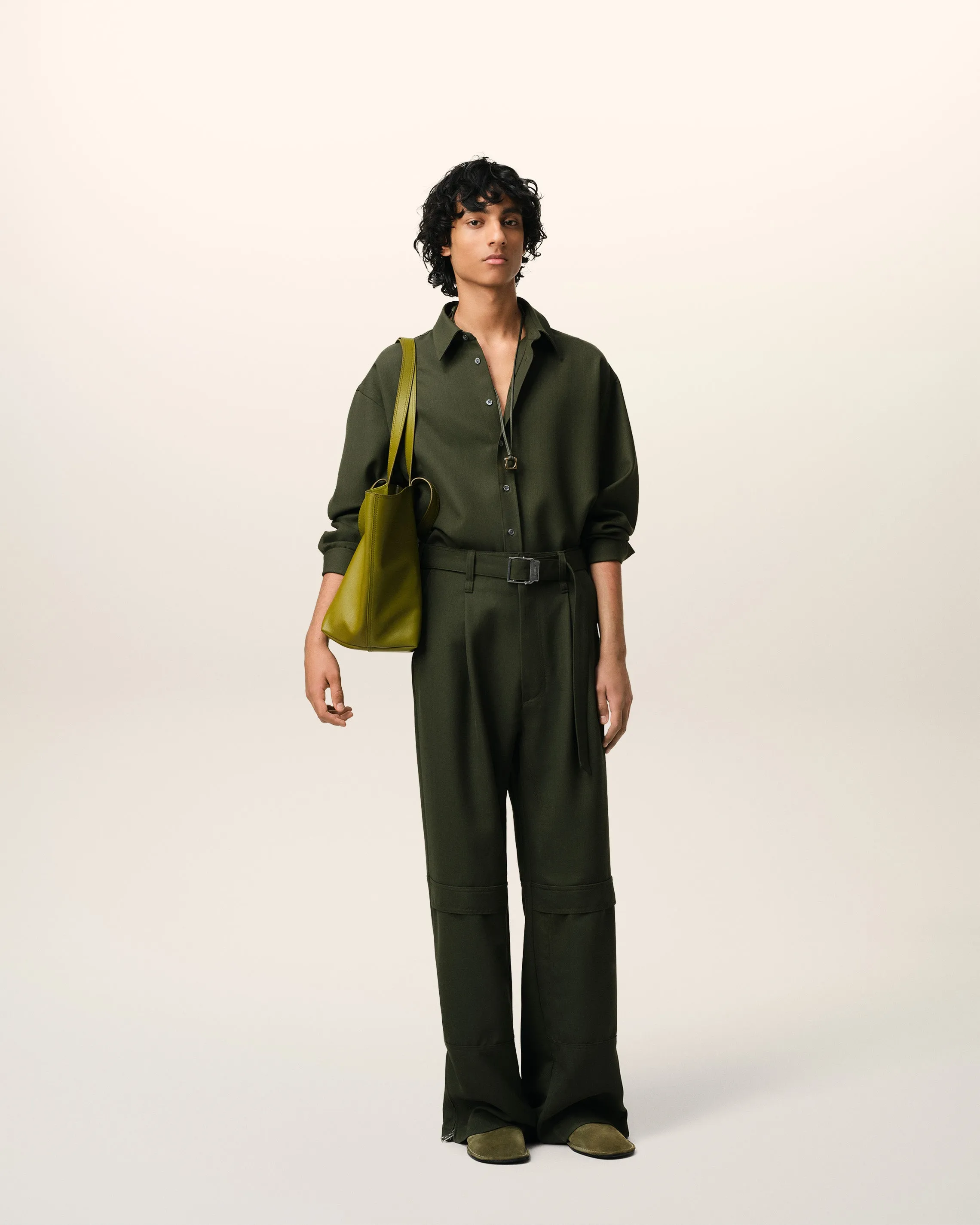 Chemise Verte Loose Fente Dos En Laine sold by Ami product image thumbnail 2