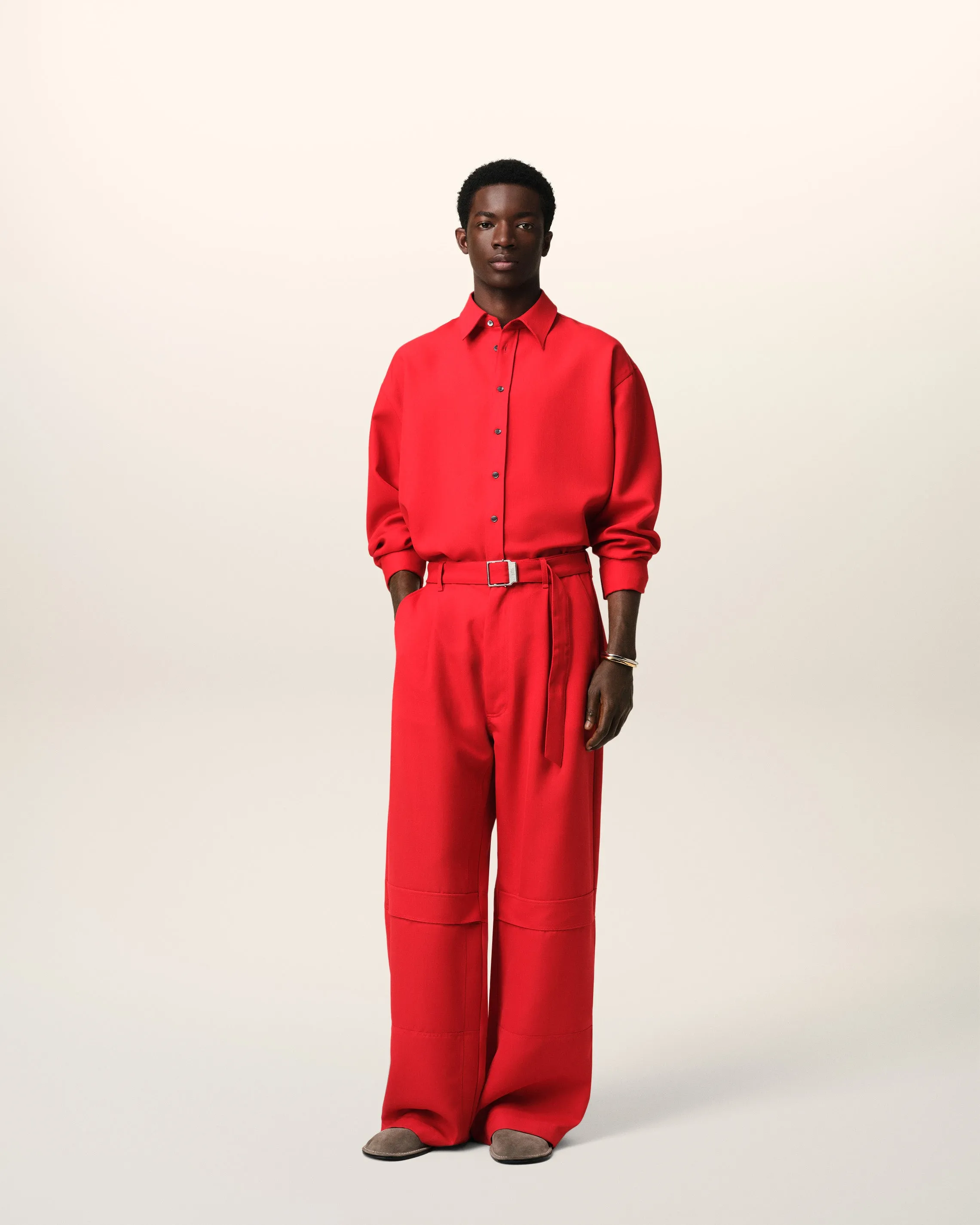 Chemise Rouge Loose Fente Dos En Laine sold by Ami product image thumbnail 2