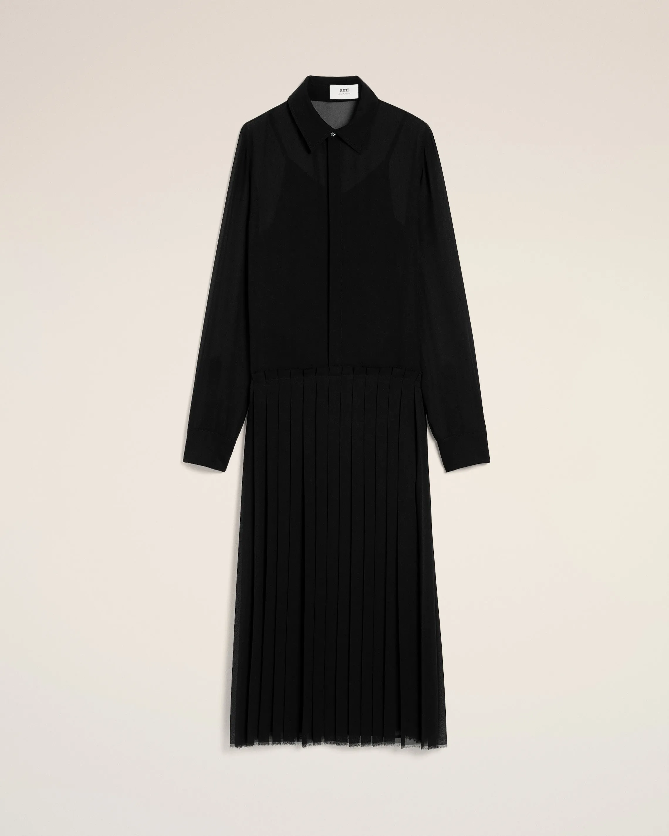 Robe Midi Noire Plissée sold by Ami