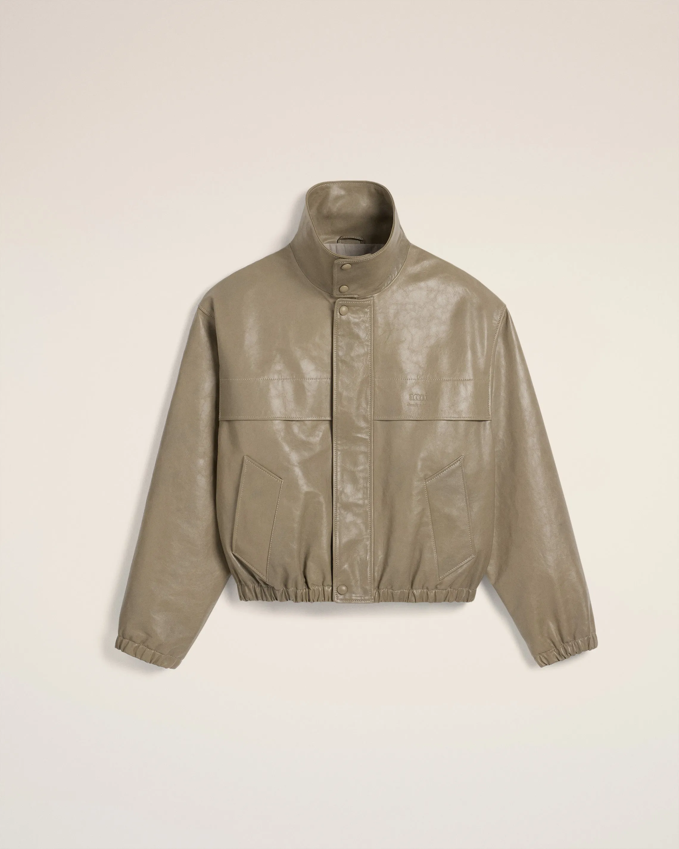 Veste Verte Zippée En Cuir sold by Ami