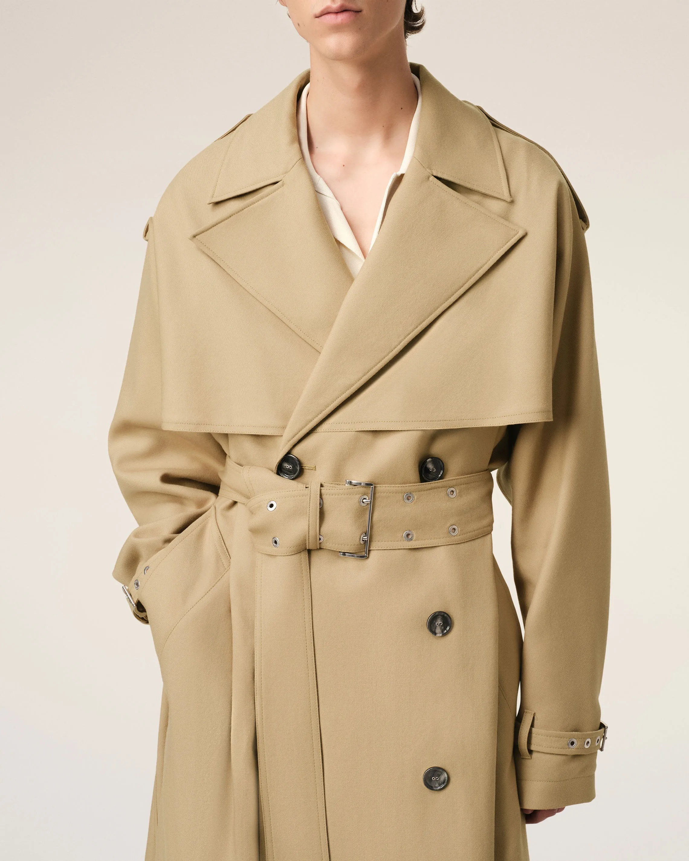 Trench Coat Beige En Laine sold by Ami product image thumbnail 4