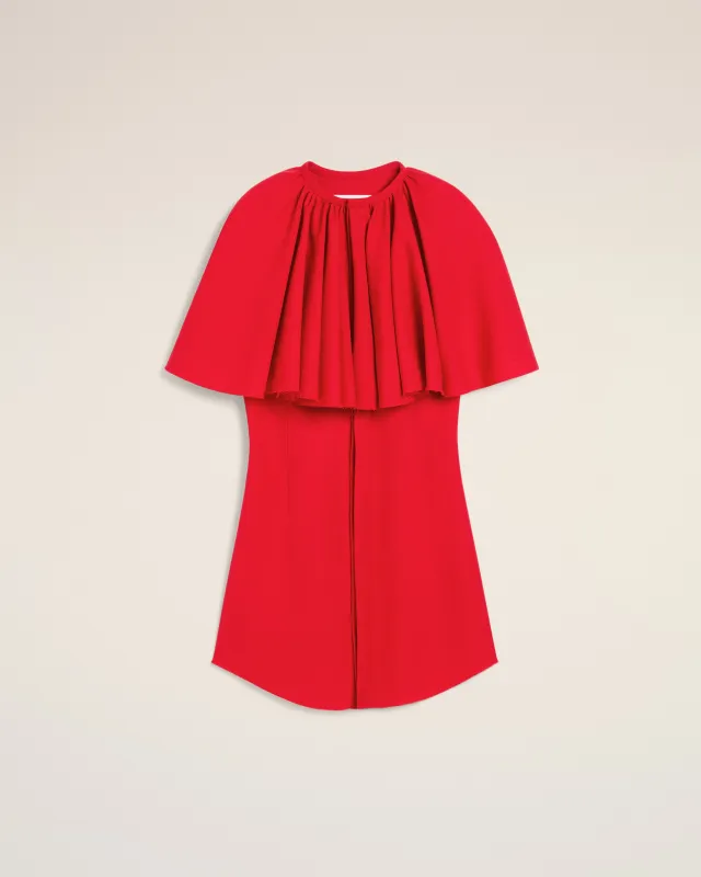 Robe Chemise Rouge Avec Collerette En Laine made by Ami