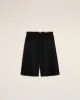 Bermuda Noir Plisse En Laine sold by Ami
