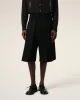 Bermuda Noir Plisse En Laine sold by Ami