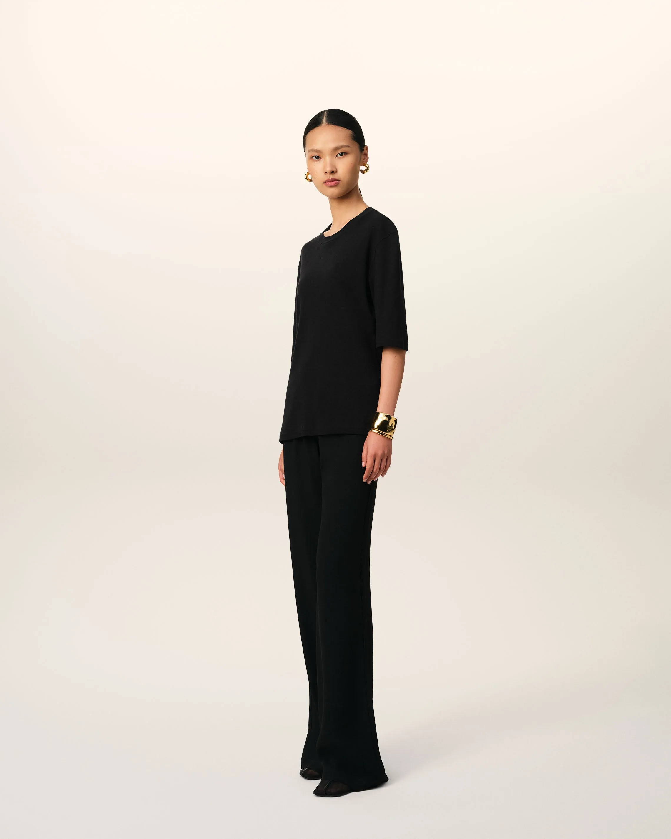 T-Shirt Noir Manches Courtes En Coton sold by Ami product image thumbnail 5