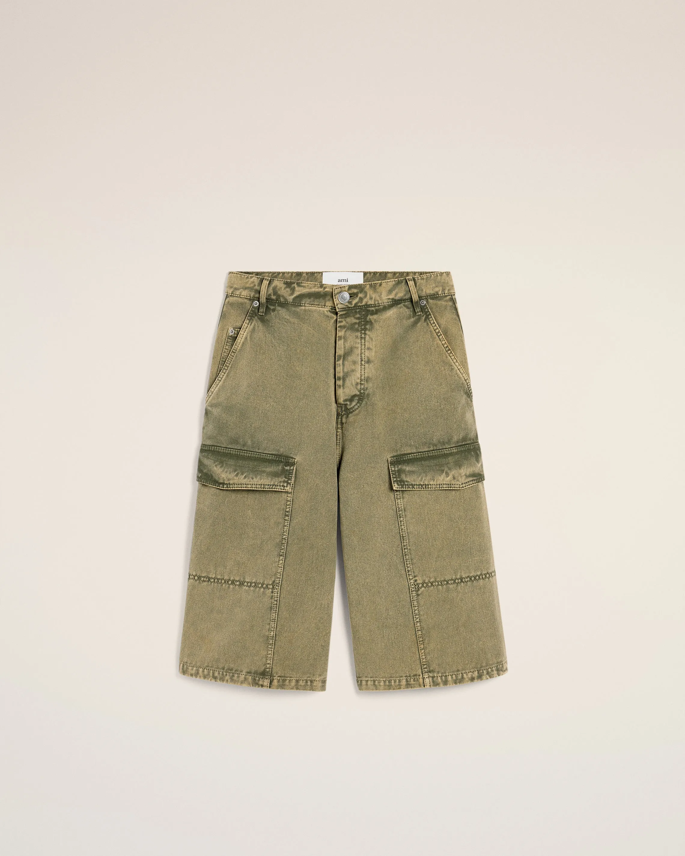 Bermuda Vert Cargo Coupe Large En Coton sold by Ami