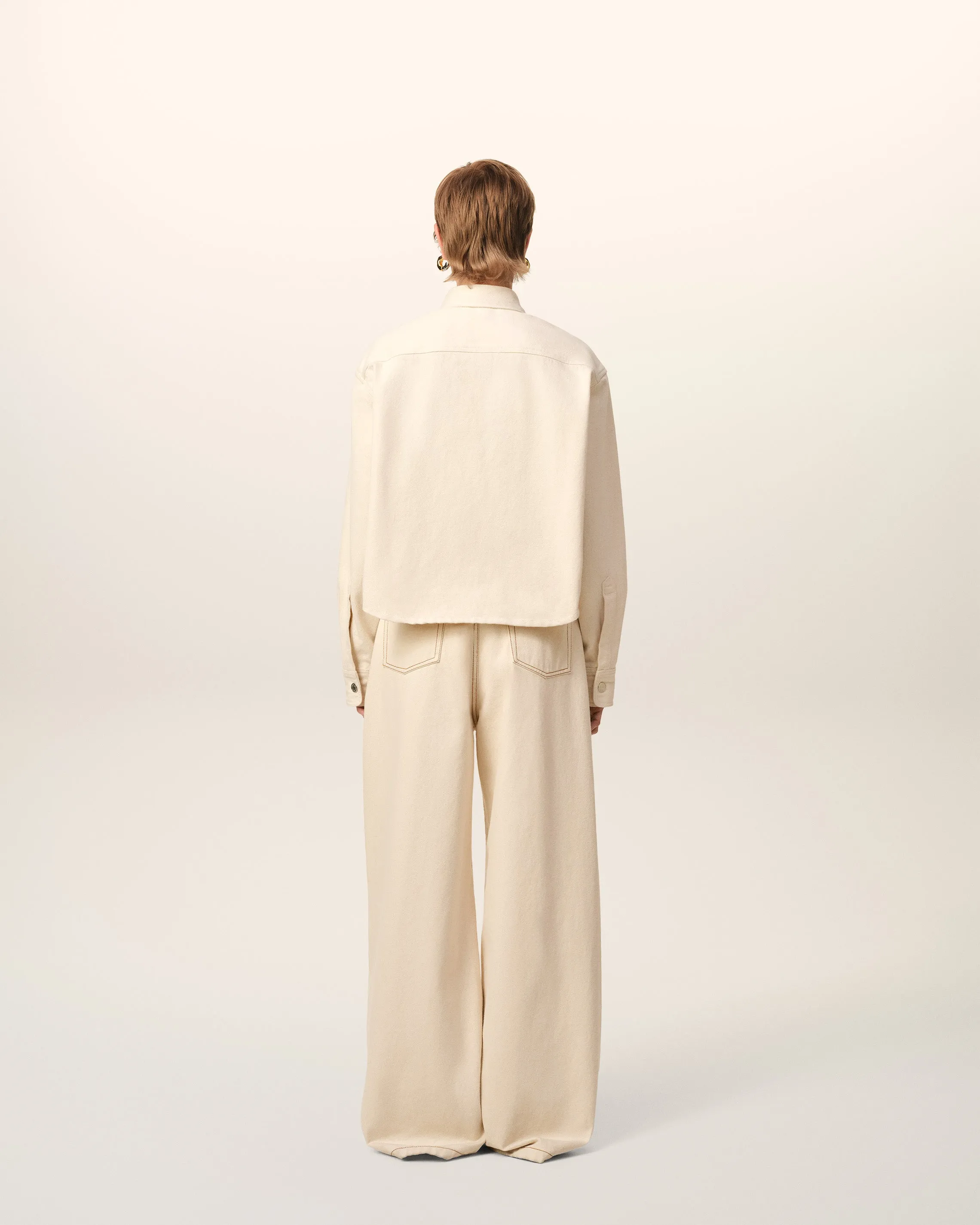 Chemise Beige Cropped Ami de Coeur En Coton sold by Ami product image thumbnail 5