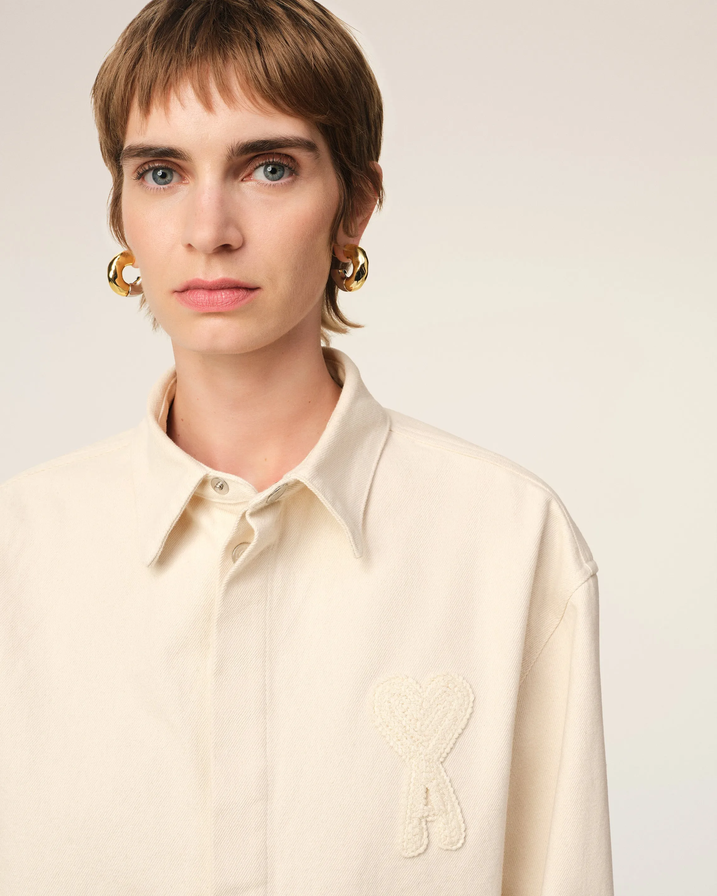 Chemise Beige Cropped Ami de Coeur En Coton sold by Ami product image thumbnail 4