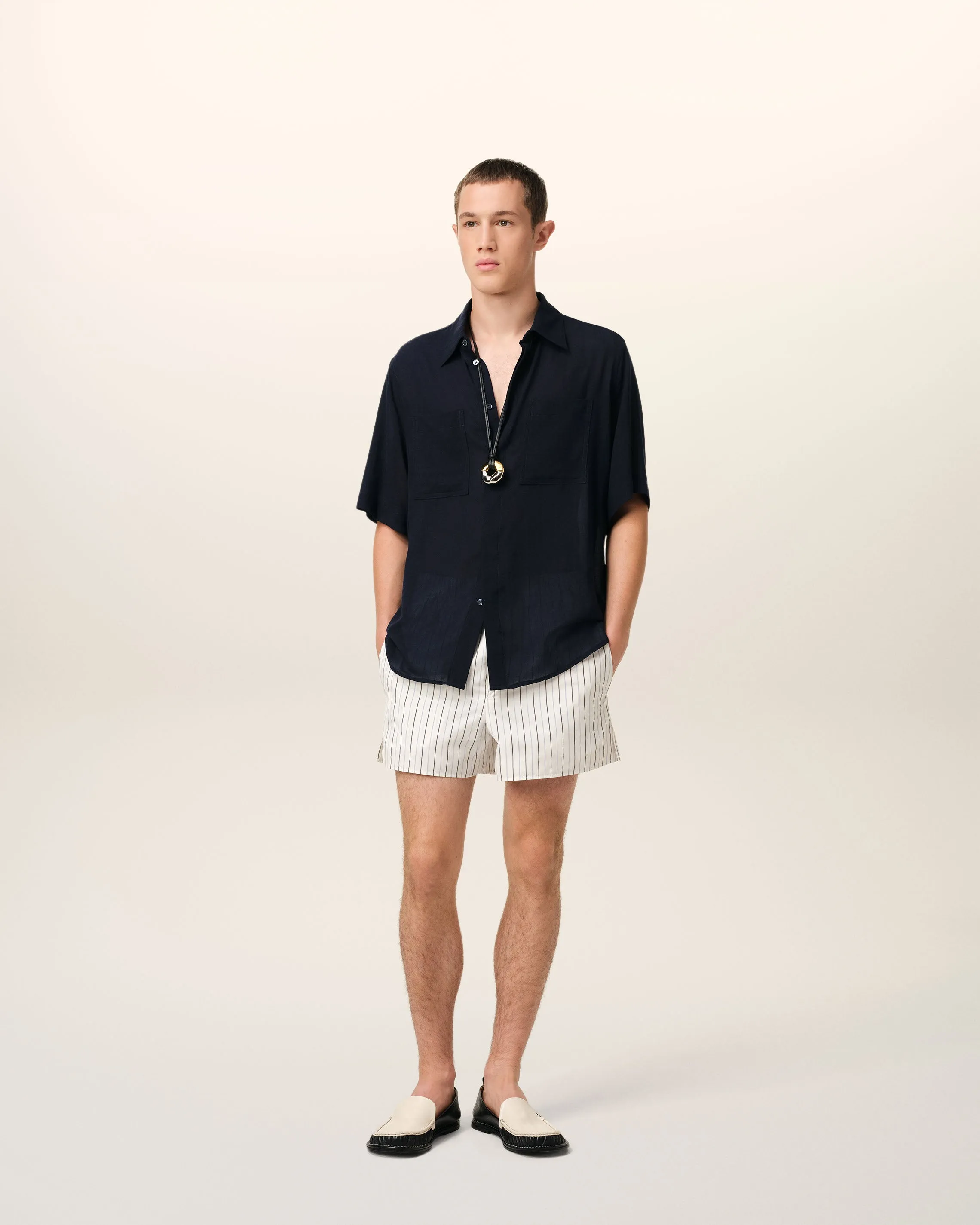 Chemise Bleu Marine Manches Courtes En Coton sold by Ami product image thumbnail 2