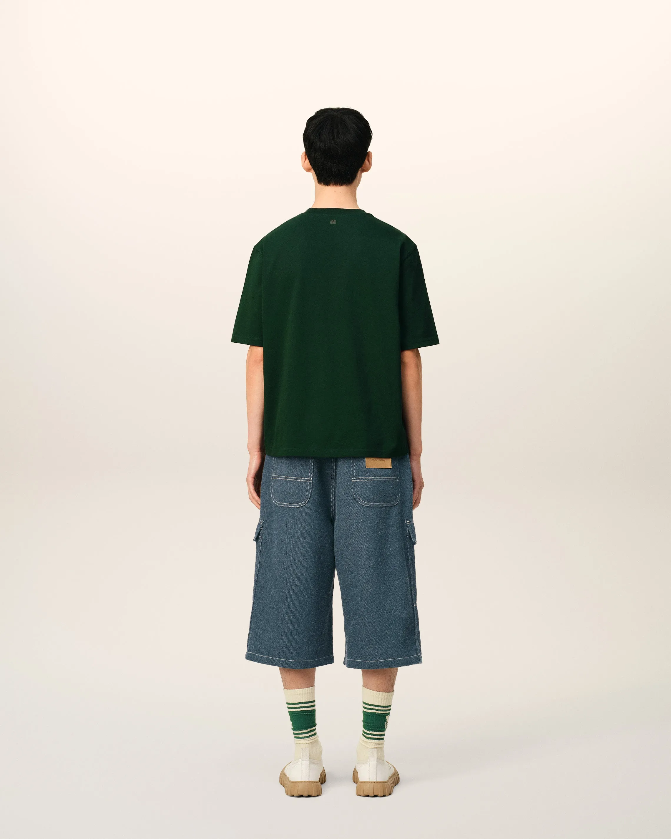 T-shirt Vert Coupe Boxy En Coton Avec Patch sold by Ami product image thumbnail 5