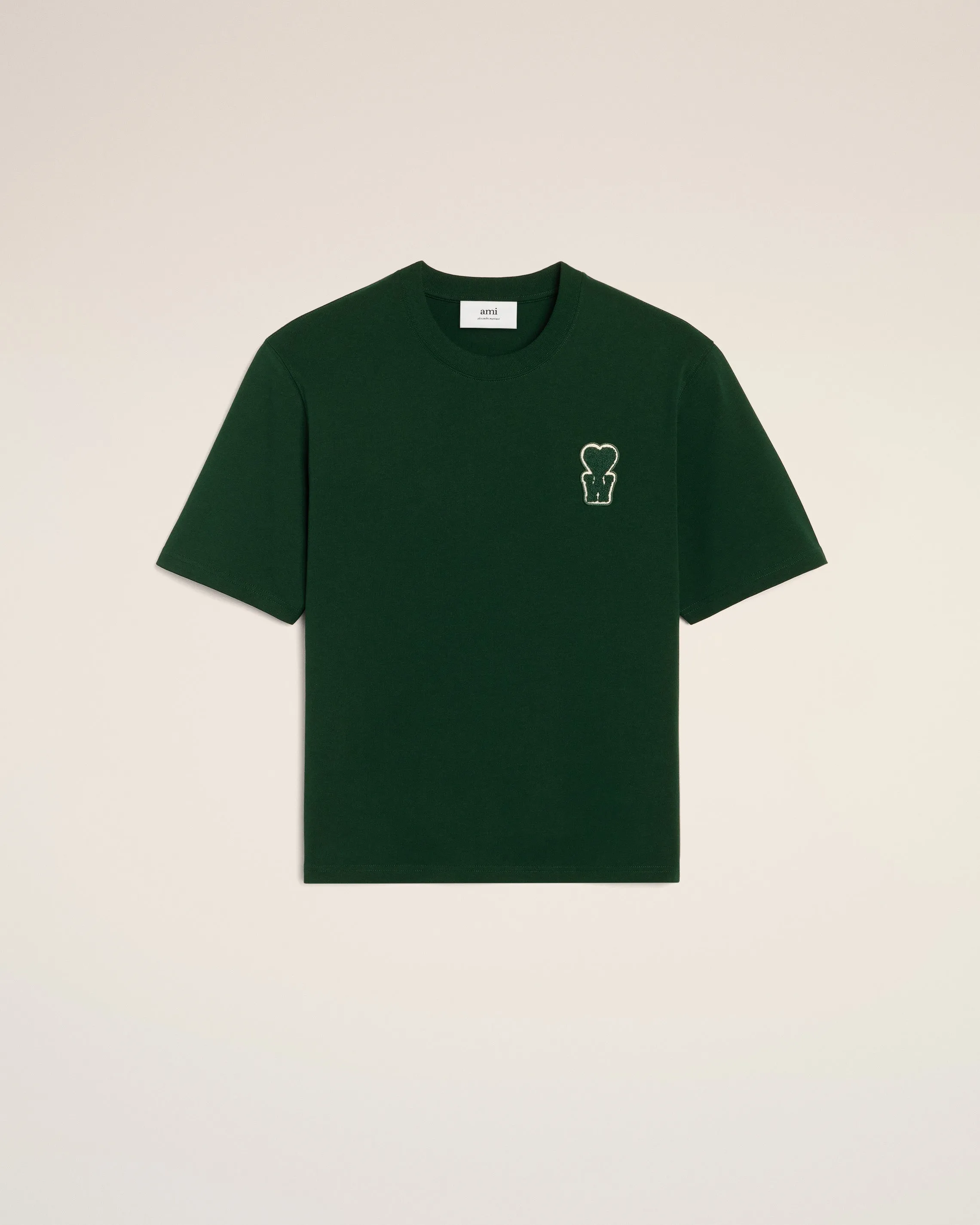 T-shirt Vert Coupe Boxy En Coton Avec Patch sold by Ami