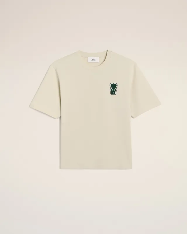 T-shirt Blanc Coupe Boxy En Coton Avec Patch made by Ami
