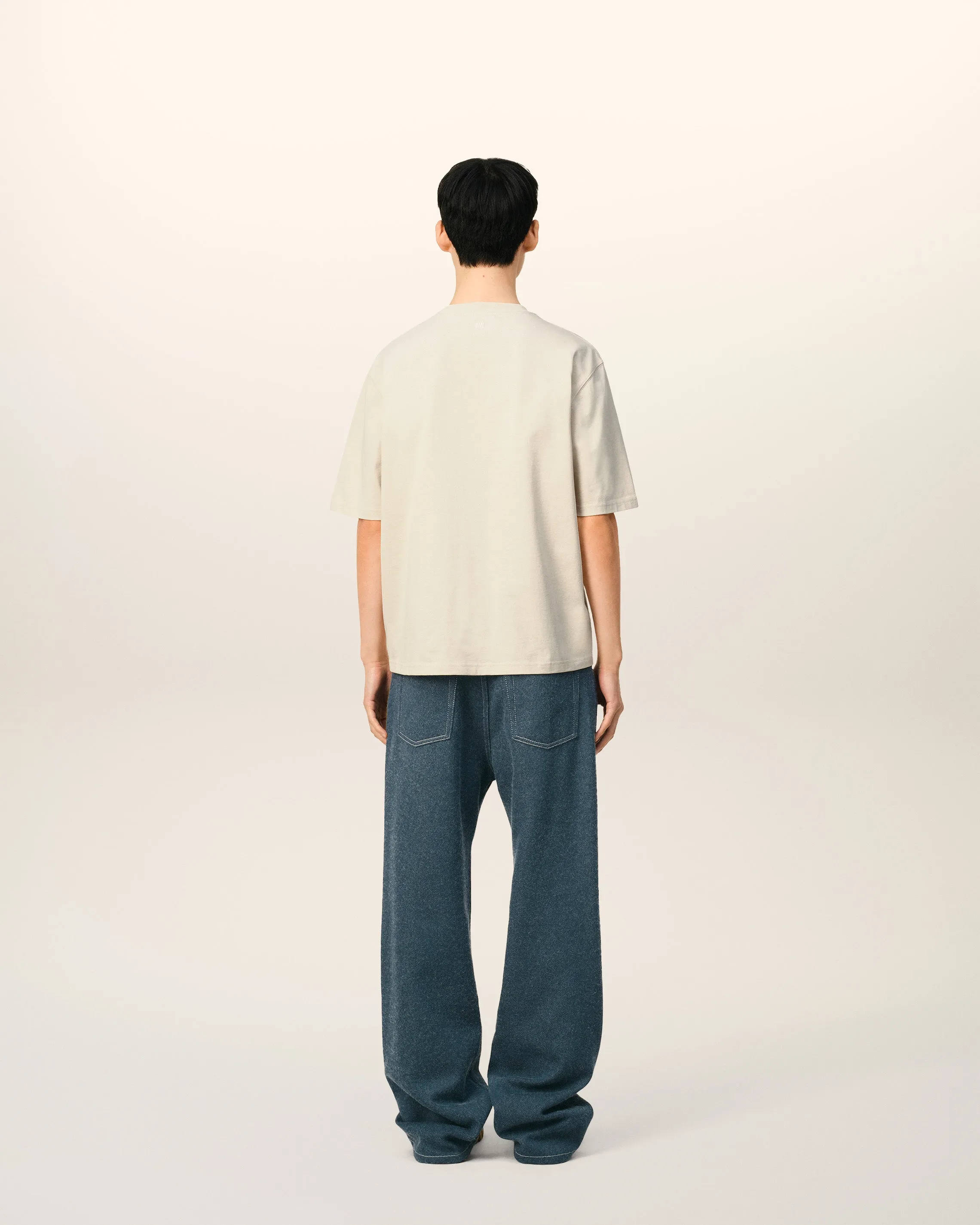 T-shirt Blanc Coupe Boxy En Coton Avec Patch sold by Ami product image thumbnail 5