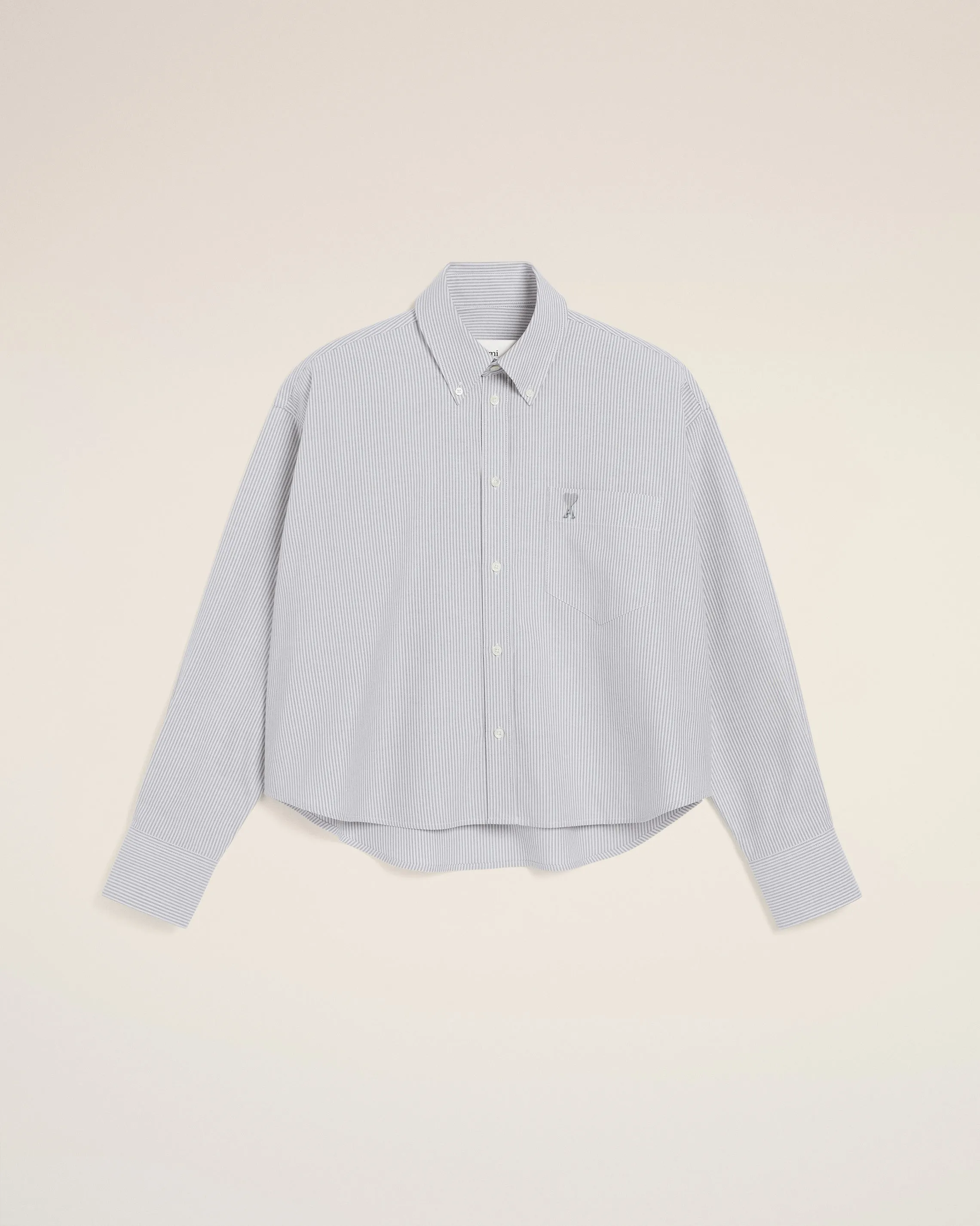 Chemise Violette Cropped Oversize En Coton sold by Ami