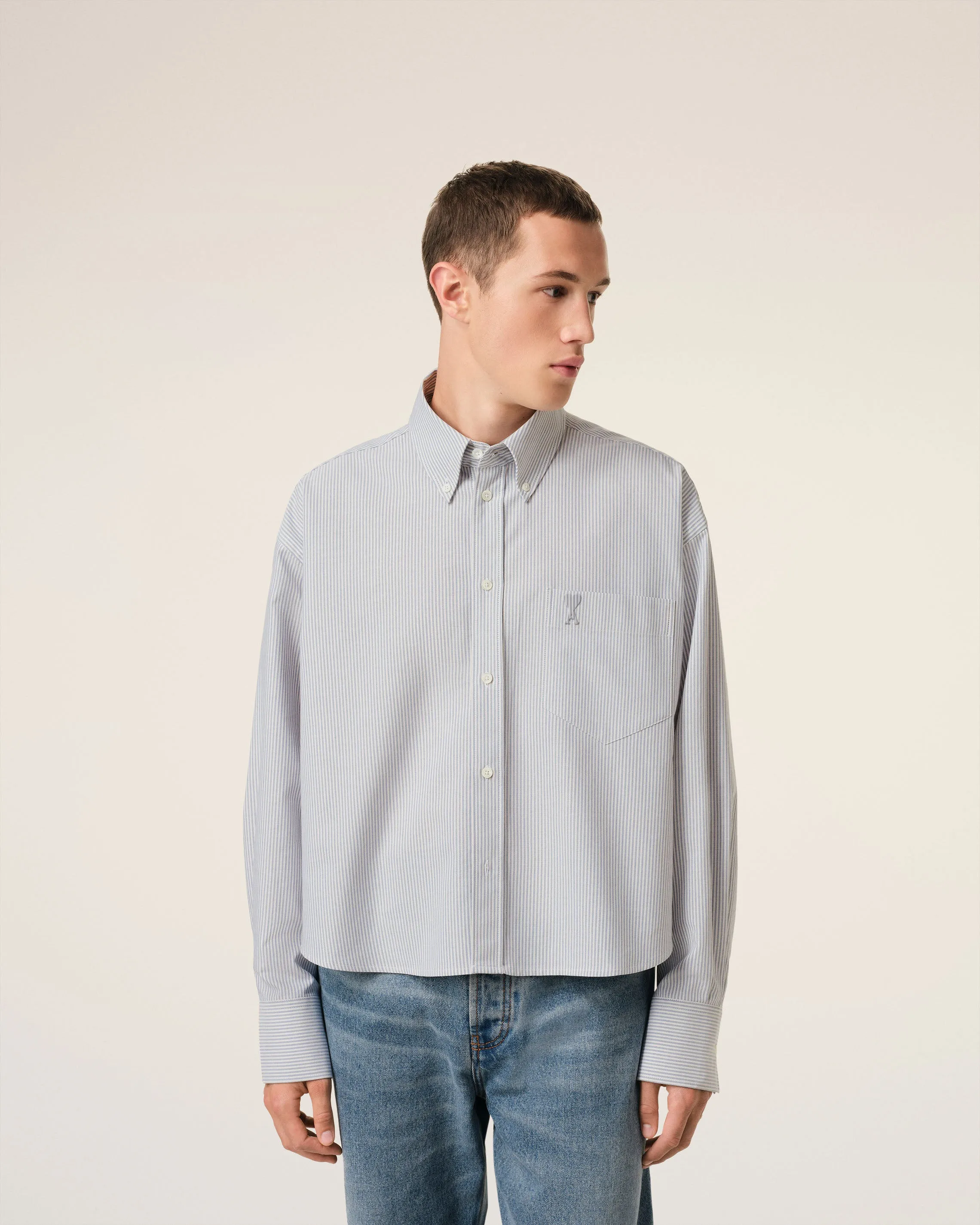 Chemise Violette Cropped Oversize En Coton sold by Ami product image thumbnail 3