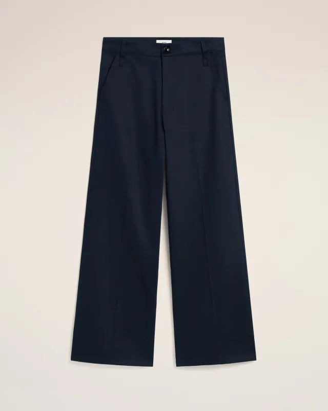 Pantalon Bleu Marine Coupe Baggy En Coton sold by Ami