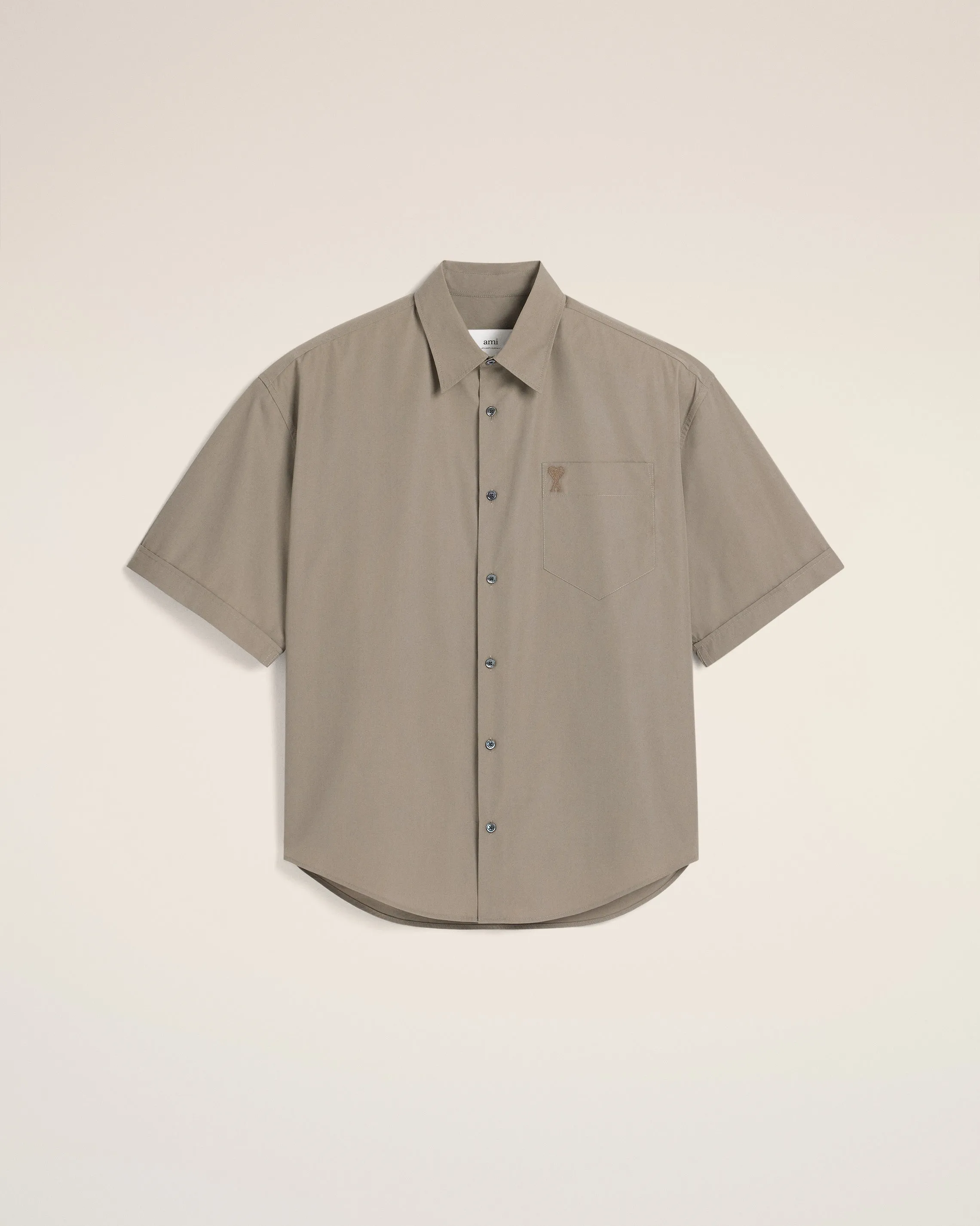 Chemise Beige Boxy Manches Courtes En Coton sold by Ami