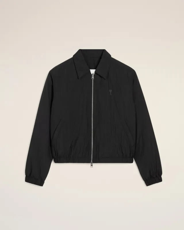 Blouson Noir Zippé En Toile Technique sold by Ami