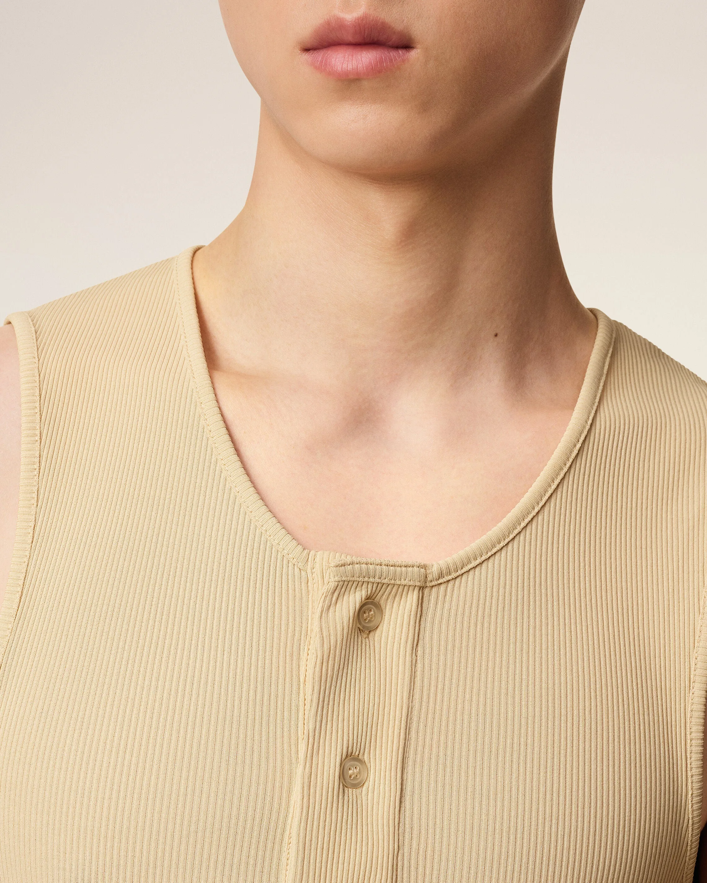 Débardeur Beige En Jersey Côtélé Léger sold by Ami product image thumbnail 4