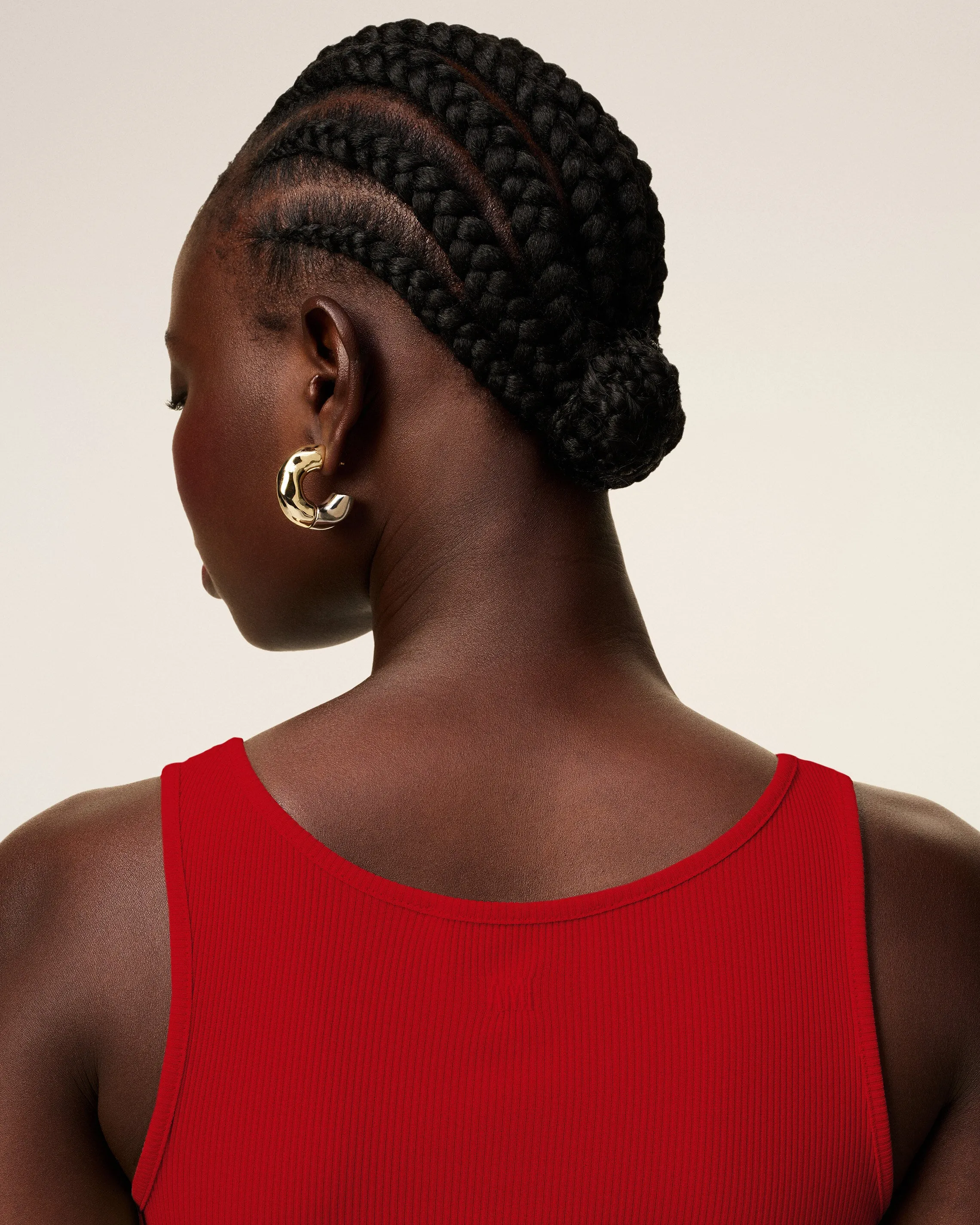 Longue Robe Débardeur Rouge En Jersey Côtelé Léger sold by Ami product image thumbnail 4