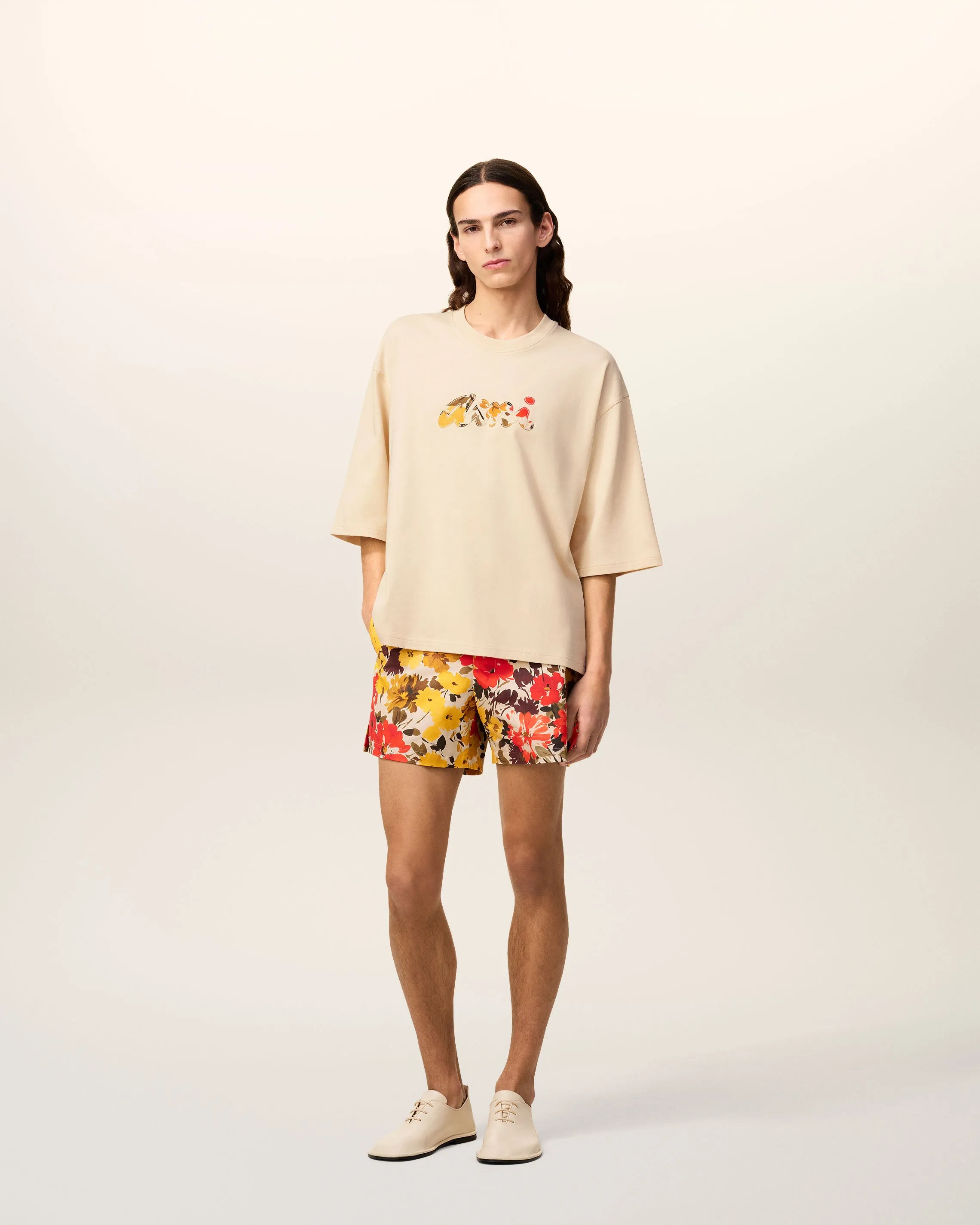 T-Shirt Beige En Coton Avec Patch Ami Fleuri sold by Ami product image thumbnail 2