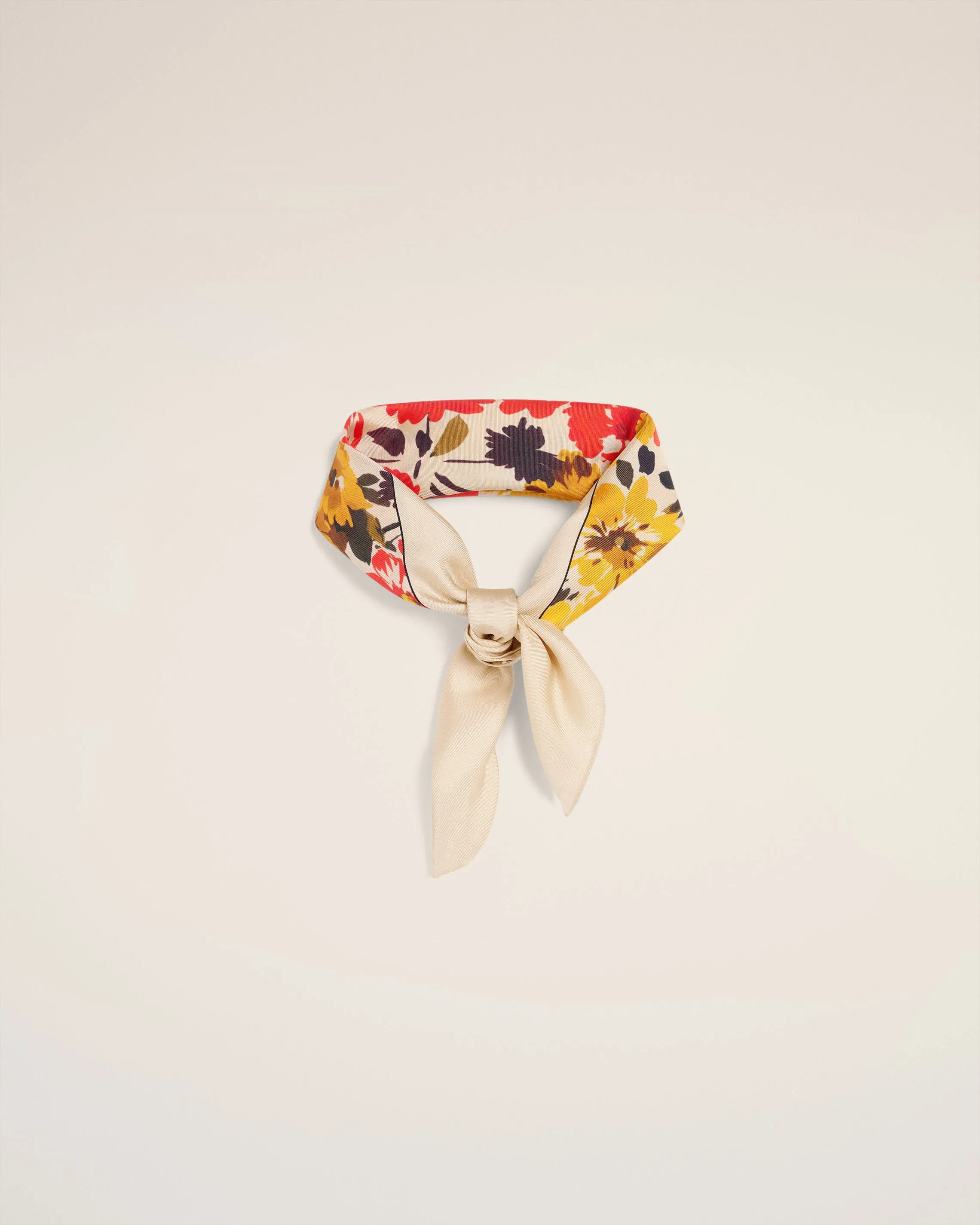 Bandana Jaune Fleuri En Soie sold by Ami product image thumbnail 4